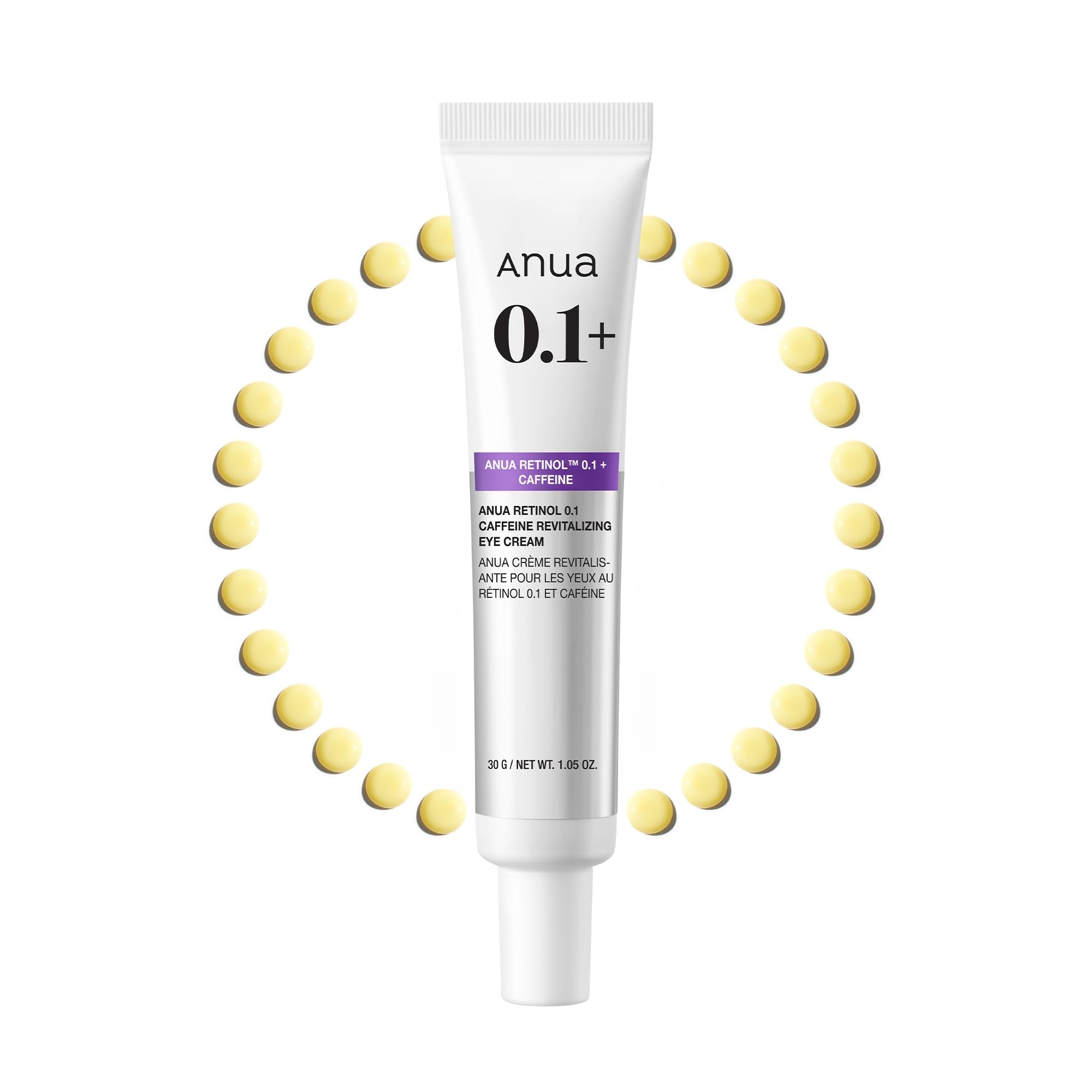 Anua Retinol 0.1 Caffeine Revitalizing Eye Cream, Lightweight Formula for Dark Circles & Puffiness - Maple Wellness Supplements