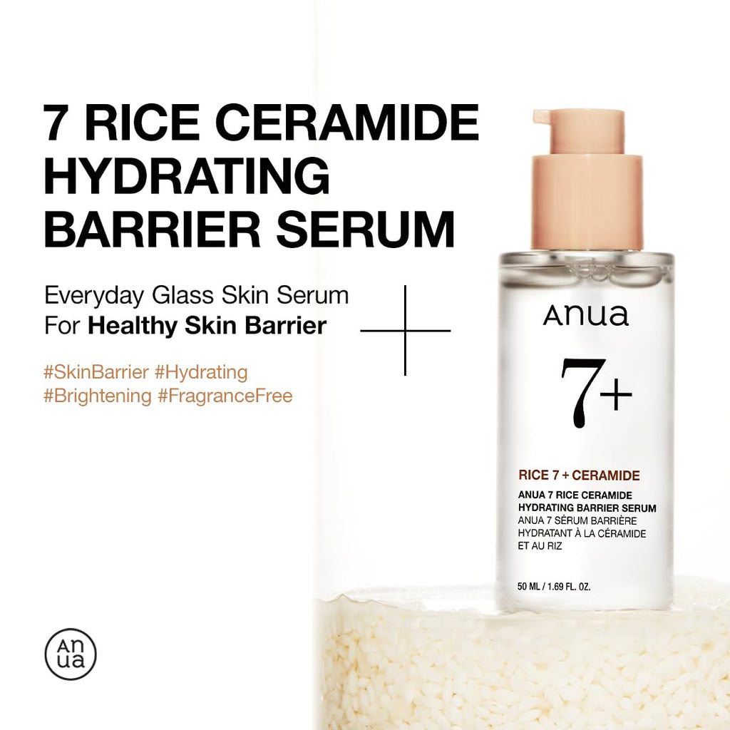 Anua Rice Ceramide 7 Hydrating Barrier Serum, Moisturizing Face Serum, Non-comodogenic, Hyaluronic Acid - TrustMedUSA