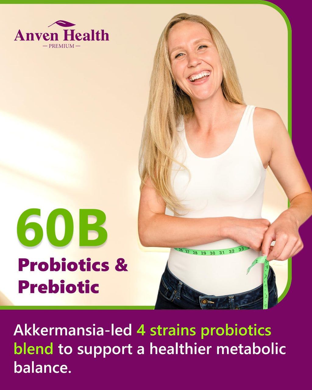 Anven Health Menopause Supplements for Women 60 Billion with Akkermansia Probiotic & Prebiotic, Vitamin D & E for Hormone Balance, Metabolism, Gut Health, Hot Flashes - Non-GMO | 120 Caps - Maple Wellness Supplements