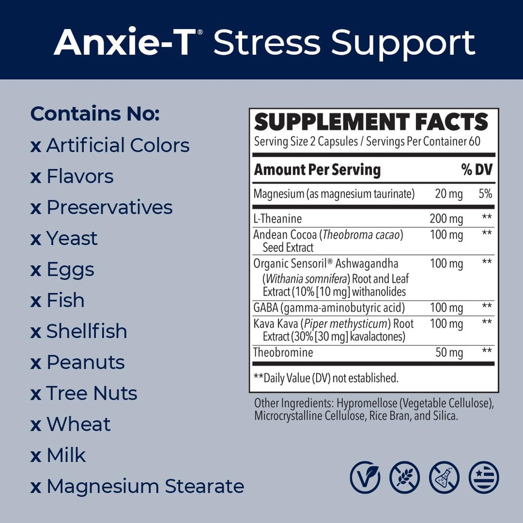 Anxie-T - Stress Relief Supplement - Supports Mood & Mental Focus - Feel Calm - TrustMedUSA