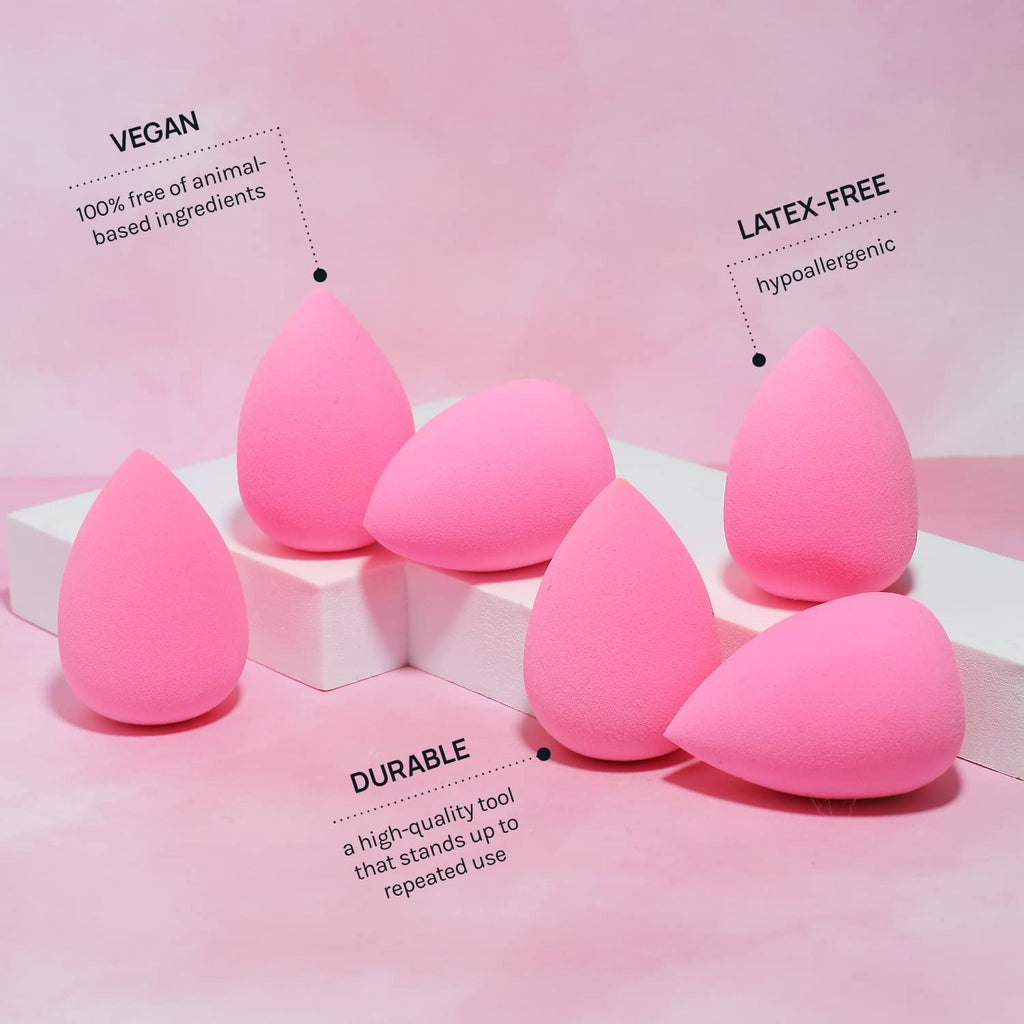 AOA Studio Collection makeup Sponge Set Latex Free and High-definition Set of 6 makeup Wonder blender For Powder Cream and Liquid, Super Soft Wonder Beauty Cosmetic - TrustMedUSA