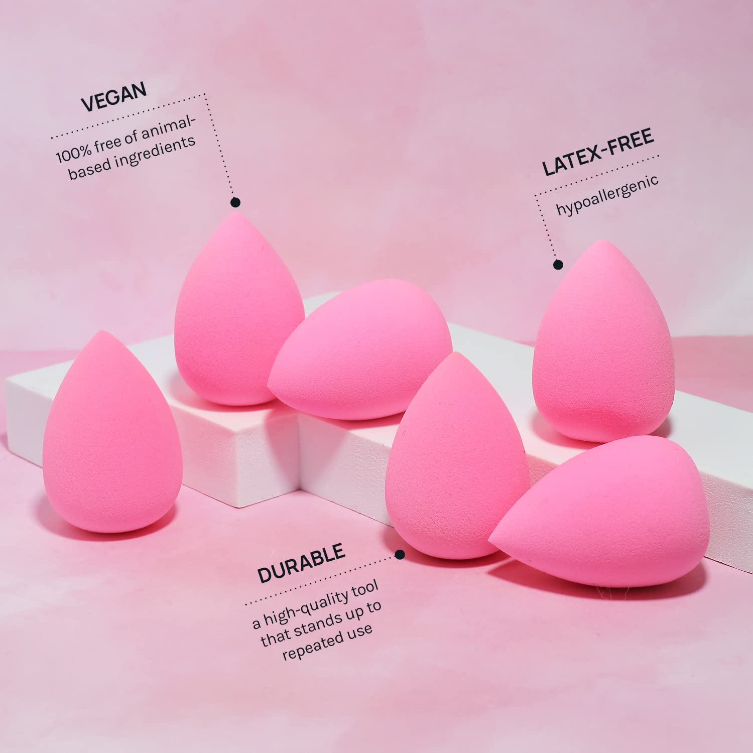 AOA Studio Collection makeup Sponge Set Latex Free and High-definition Set of 6 makeup Wonder blender For Powder Cream and Liquid, Super Soft Wonder Beauty Cosmetic - TrustMedUSA
