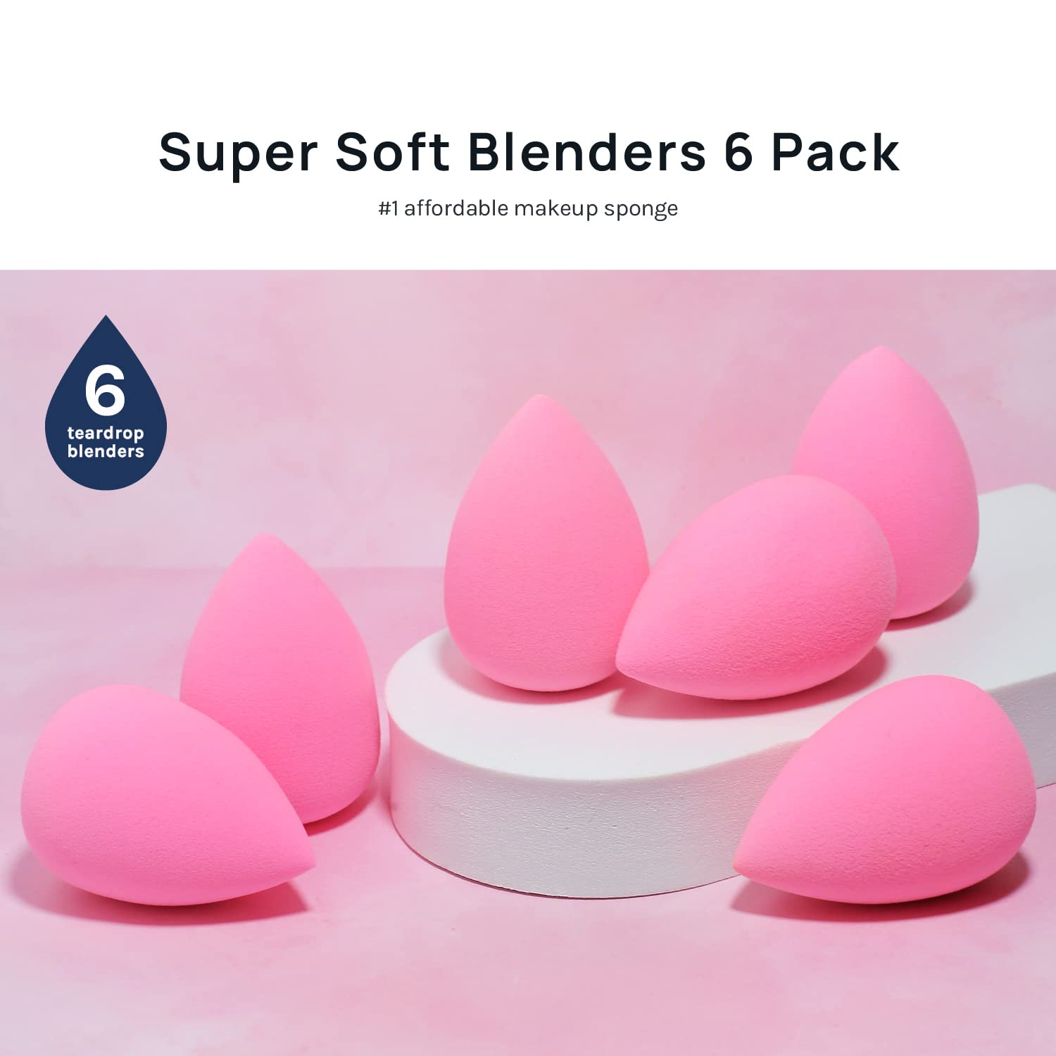 AOA Studio Collection makeup Sponge Set Latex Free and High-definition Set of 6 makeup Wonder blender For Powder Cream and Liquid, Super Soft Wonder Beauty Cosmetic - TrustMedUSA