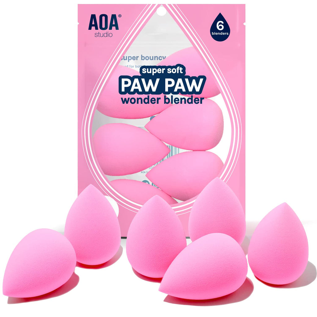 AOA Studio Collection makeup Sponge Set Latex Free and High-definition Set of 6 makeup Wonder blender For Powder Cream and Liquid, Super Soft Wonder Beauty Cosmetic - TrustMedUSA