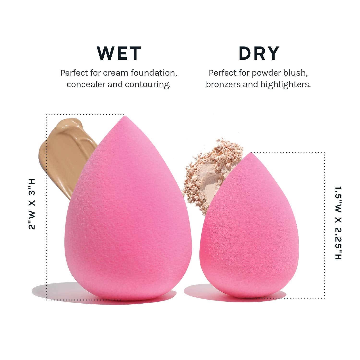 AOA Studio Collection makeup Sponge Set Latex Free and High-definition Set of 6 makeup Wonder blender For Powder Cream and Liquid, Super Soft Wonder Beauty Cosmetic - TrustMedUSA
