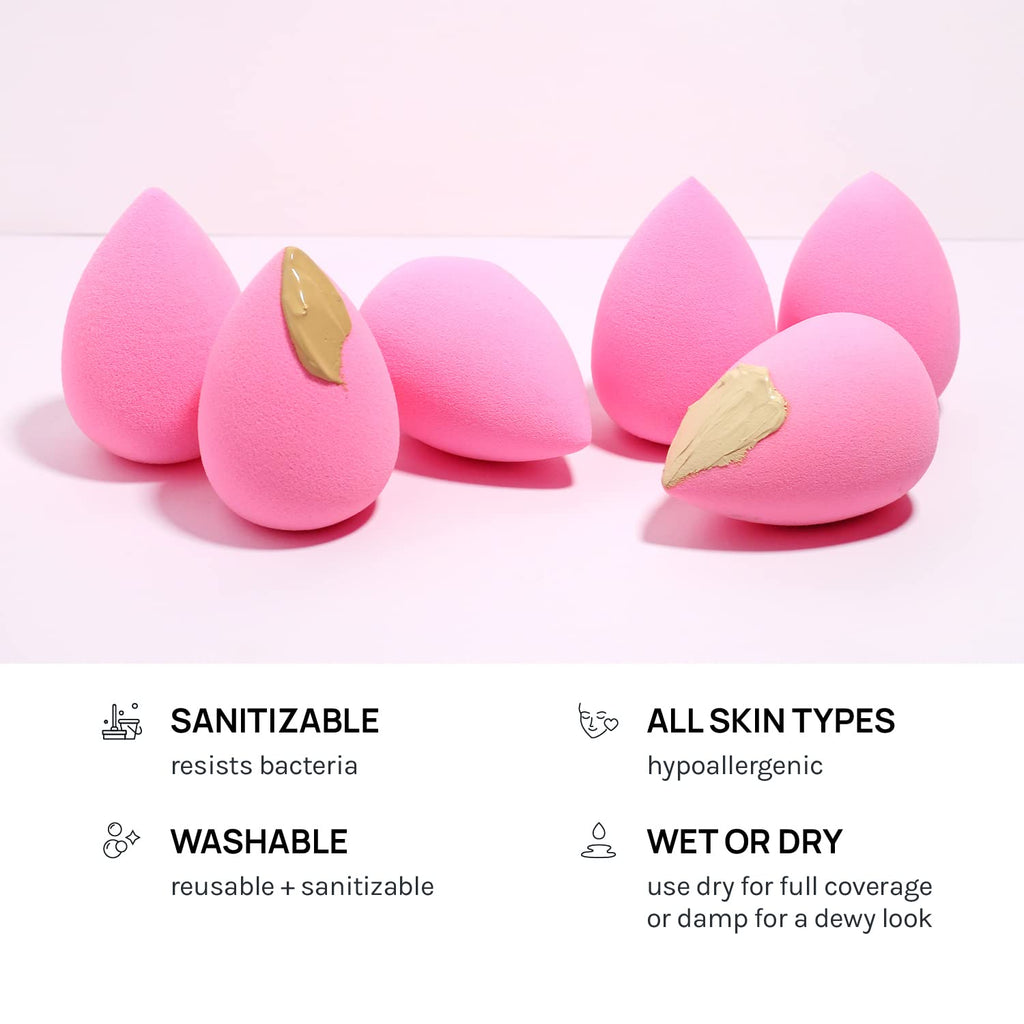 AOA Studio Collection makeup Sponge Set Latex Free and High-definition Set of 6 makeup Wonder blender For Powder Cream and Liquid, Super Soft Wonder Beauty Cosmetic - TrustMedUSA