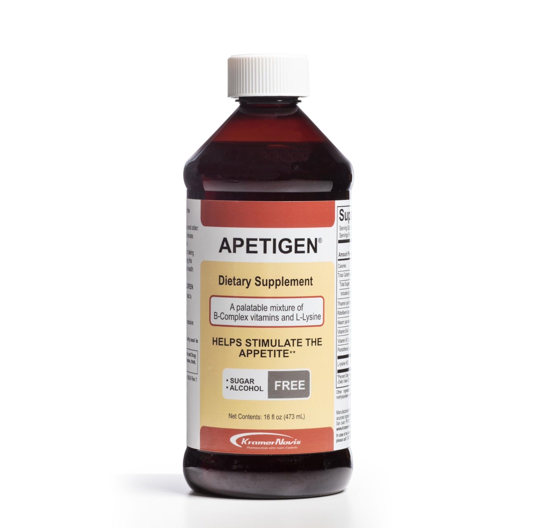 Apetigen Appetite Stimulant for Kids & Adults – Vitamin B-Complex with L-Lysine Liquid – Sugar Free Weight Gain Supplement for Picky Eaters – Caramel Flavor, 16oz - TrustMedUSA
