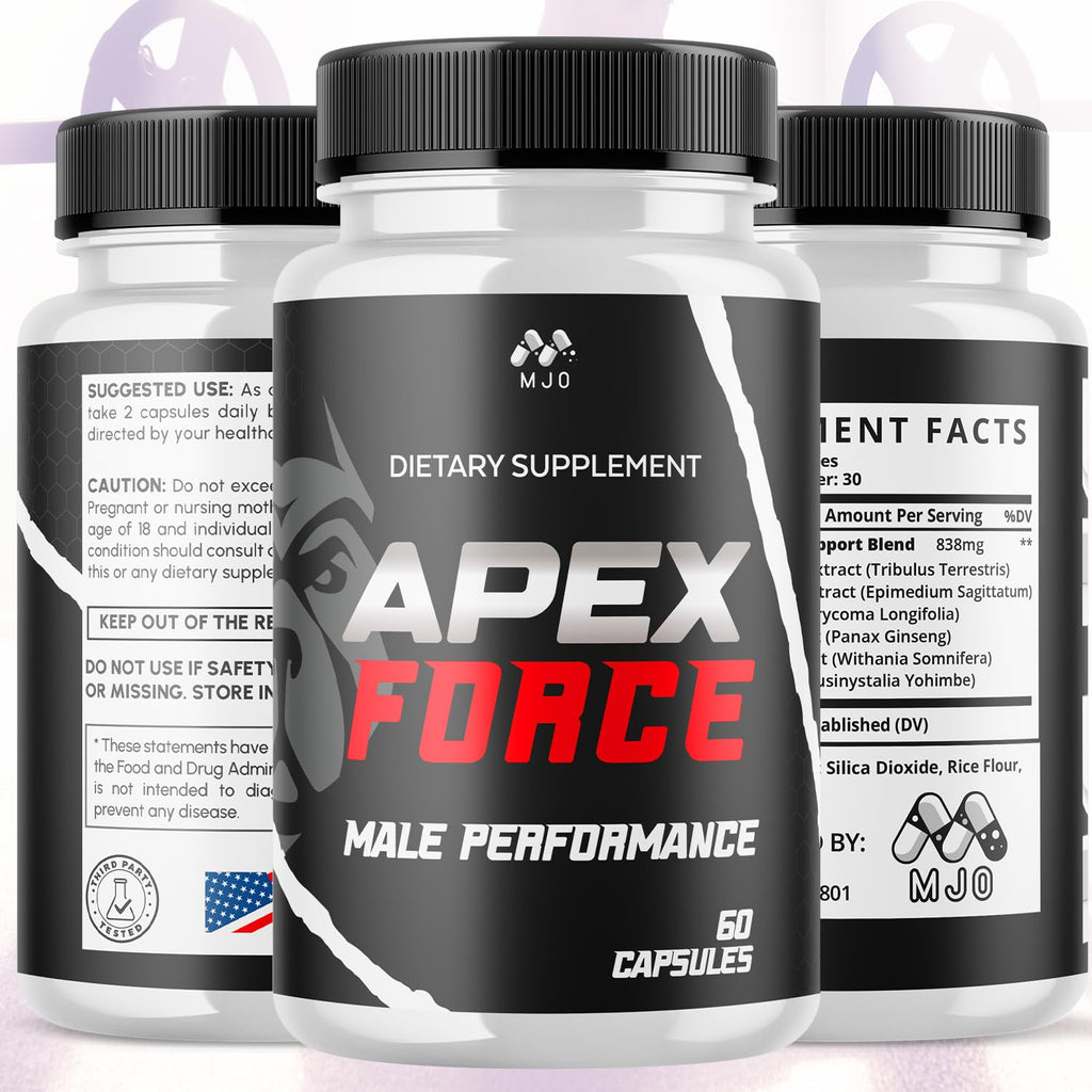 Apex Force Capsules, Official ApexForce Supplement Pills with All Natural Ingredients, Apex Force Maximum Strength Support with Premium Vitamins for Advanced Health & Overall Wellness (60 Capsules) - TrustMedUSA