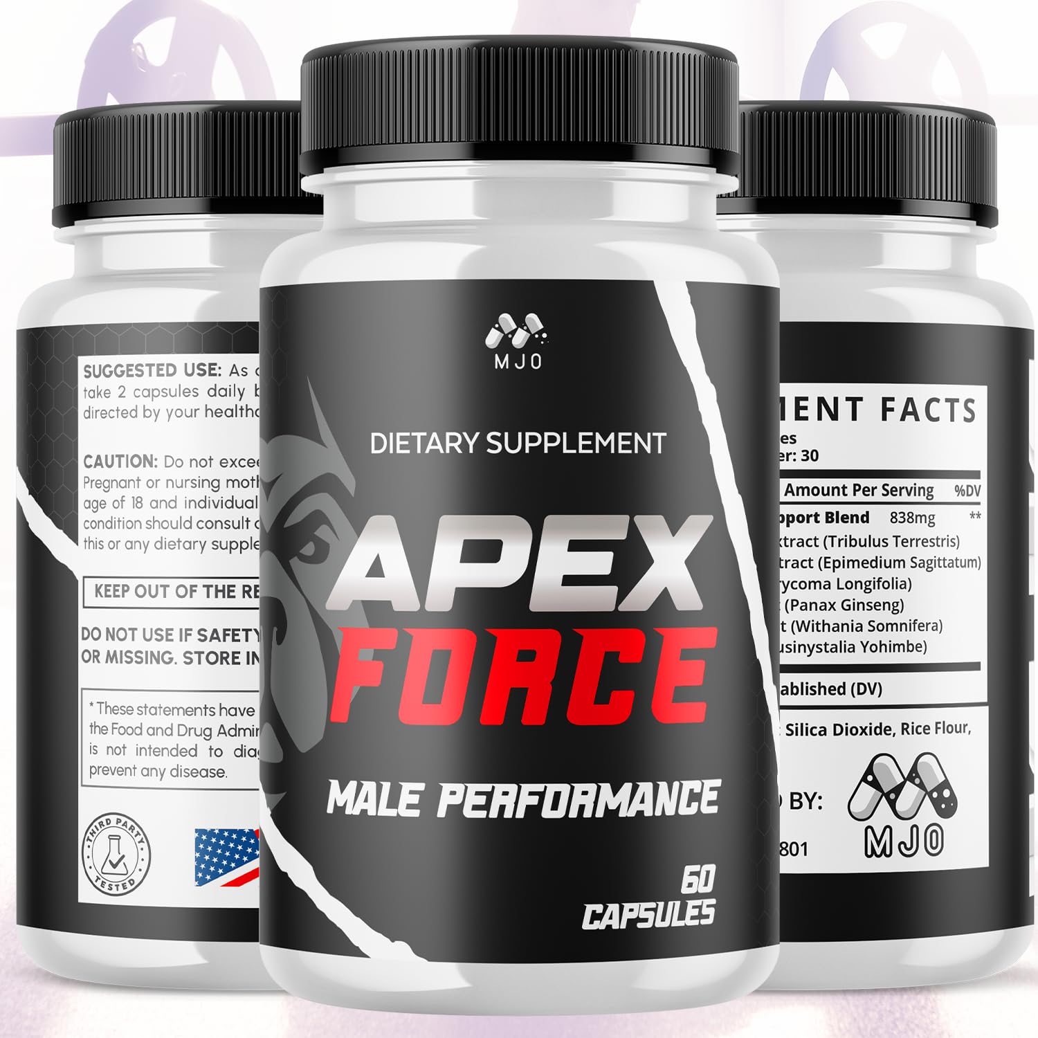 Apex Force Capsules, Official ApexForce Supplement Pills with All Natural Ingredients, Apex Force Maximum Strength Support with Premium Vitamins for Advanced Health & Overall Wellness (60 Capsules) - TrustMedUSA