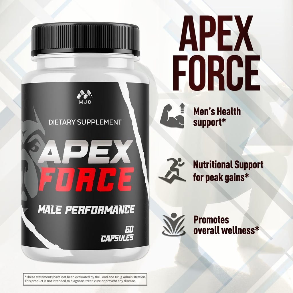 Apex Force Capsules, Official ApexForce Supplement Pills with All Natural Ingredients, Apex Force Maximum Strength Support with Premium Vitamins for Advanced Health & Overall Wellness (60 Capsules) - TrustMedUSA