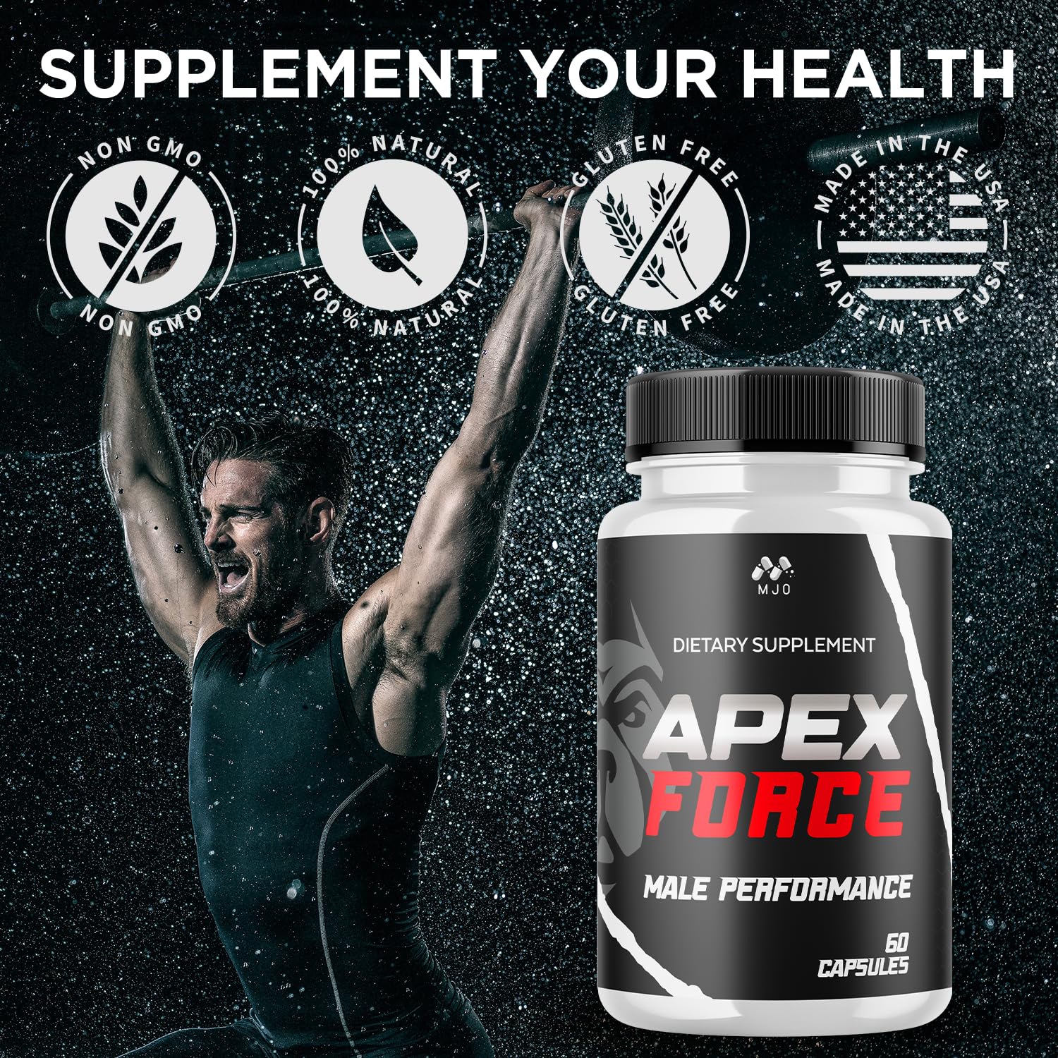 Apex Force Capsules, Official ApexForce Supplement Pills with All Natural Ingredients, Apex Force Maximum Strength Support with Premium Vitamins for Advanced Health & Overall Wellness (60 Capsules) - TrustMedUSA