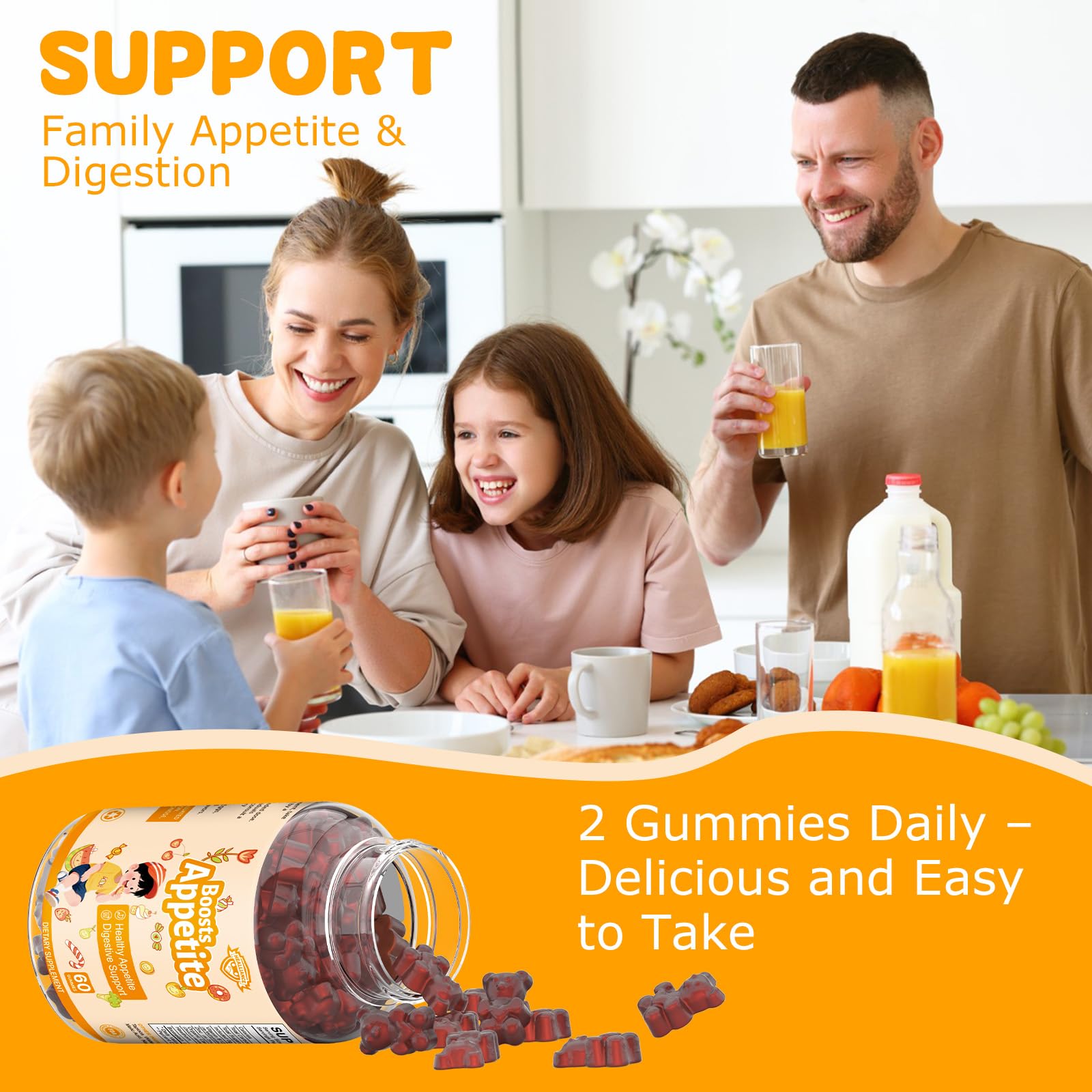 Appetite Booster Gummies for Kids Adults – Natural Blend of Hawthorn Zinc Carrot Supports Digestion Helps Increase Appetite, Promotes Healthy Eating Habits for Picky Eaters (Mixed Fruit Flavor) - TrustMedUSA