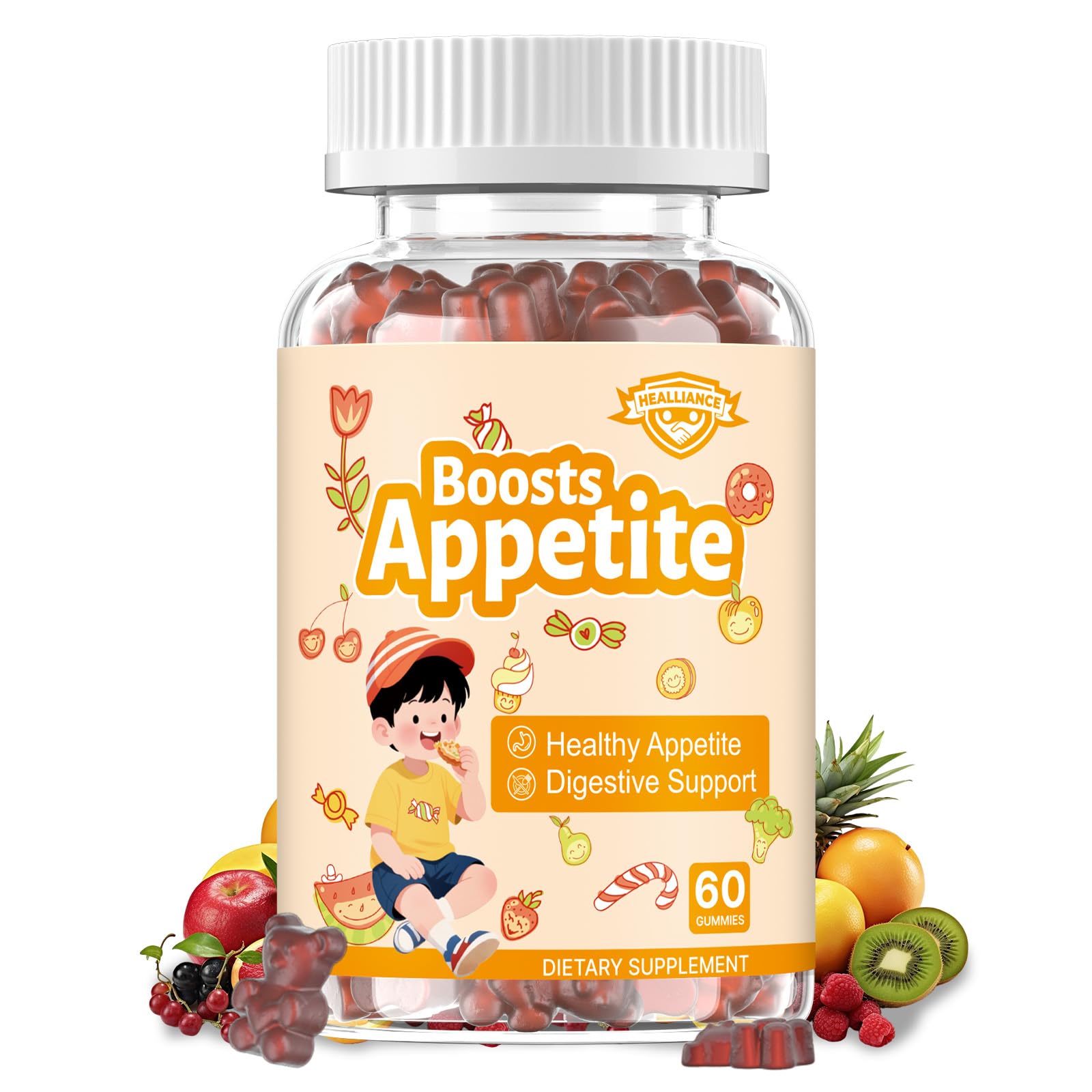 Appetite Booster Gummies for Kids Adults – Natural Blend of Hawthorn Zinc Carrot Supports Digestion Helps Increase Appetite, Promotes Healthy Eating Habits for Picky Eaters (Mixed Fruit Flavor) - TrustMedUSA