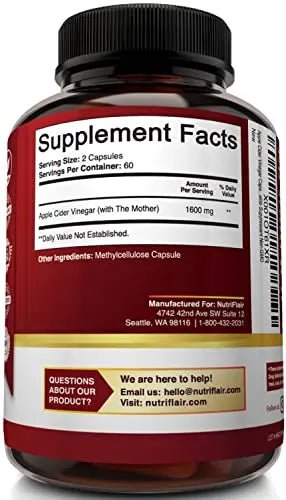 Apple Cider Vinegar Capsules with The Mother - 120 Vegan ACV Pills - TrustMedUSA