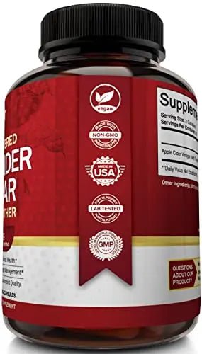 Apple Cider Vinegar Capsules with The Mother - 120 Vegan ACV Pills - TrustMedUSA