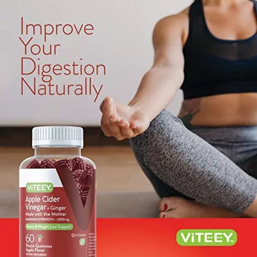Apple Cider Vinegar Gummies 1,000mg Plus Ginger, ACV with The Mother, Detox Cleanse - TrustMedUSA