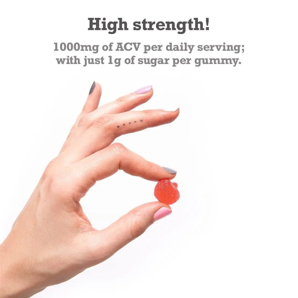Apple Cider Vinegar Gummies with The Mother 1000mg Enhanced with Vitamin B12 & Folic - TrustMedUSA