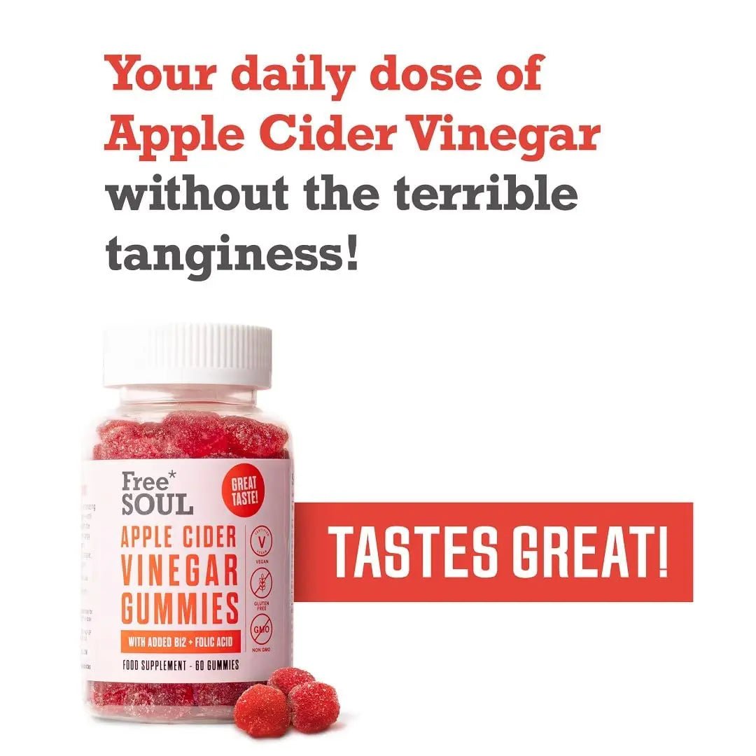Apple Cider Vinegar Gummies with The Mother 1000mg Enhanced with Vitamin B12 & Folic - TrustMedUSA