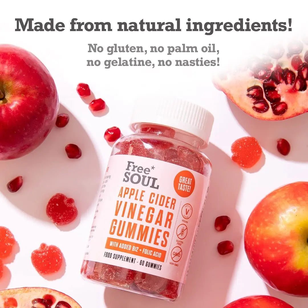 Apple Cider Vinegar Gummies with The Mother 1000mg Enhanced with Vitamin B12 & Folic - TrustMedUSA