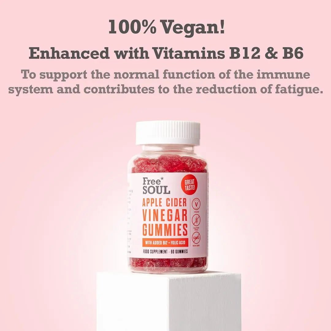 Apple Cider Vinegar Gummies with The Mother 1000mg Enhanced with Vitamin B12 & Folic - TrustMedUSA