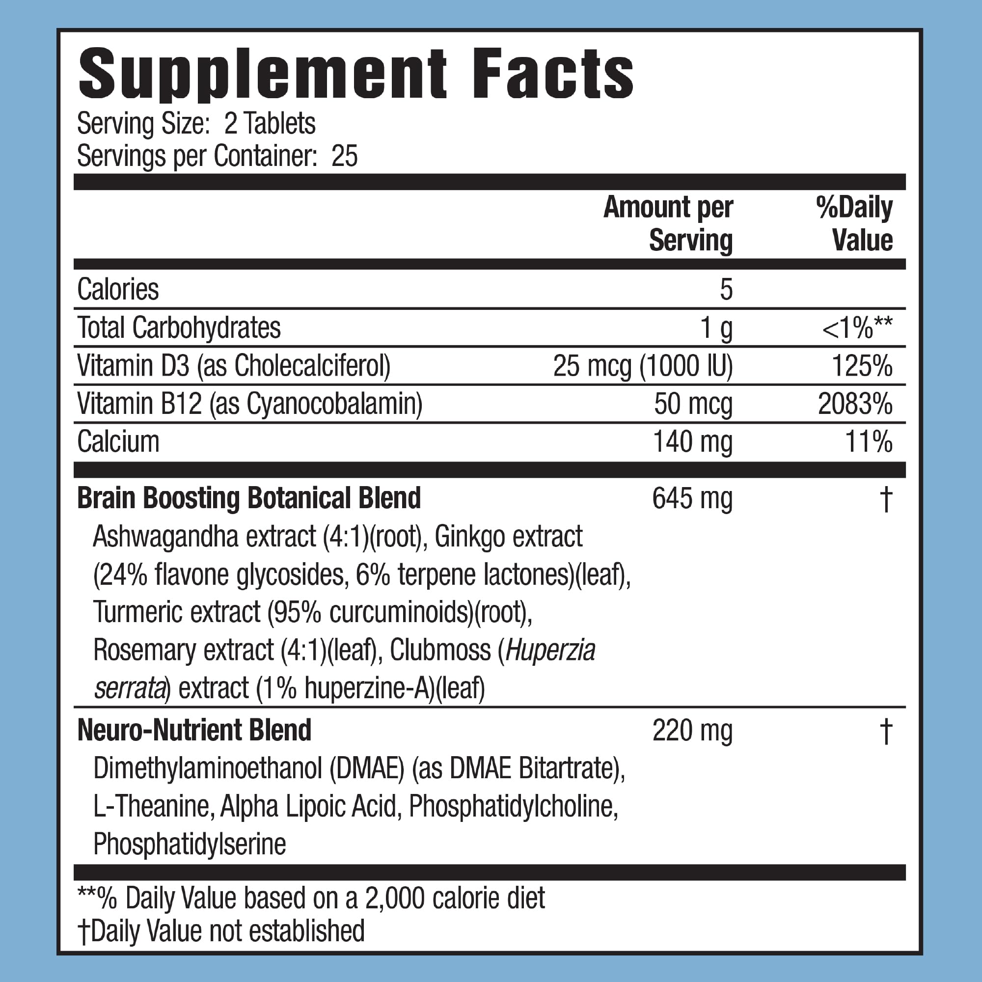 Applied Nutrition Healthy Brain All-Day Focus - 50 Tablets - Powerful 3-in-1 Brain Booster with Turmeric Extract - 25 Servings - TrustMedUSA