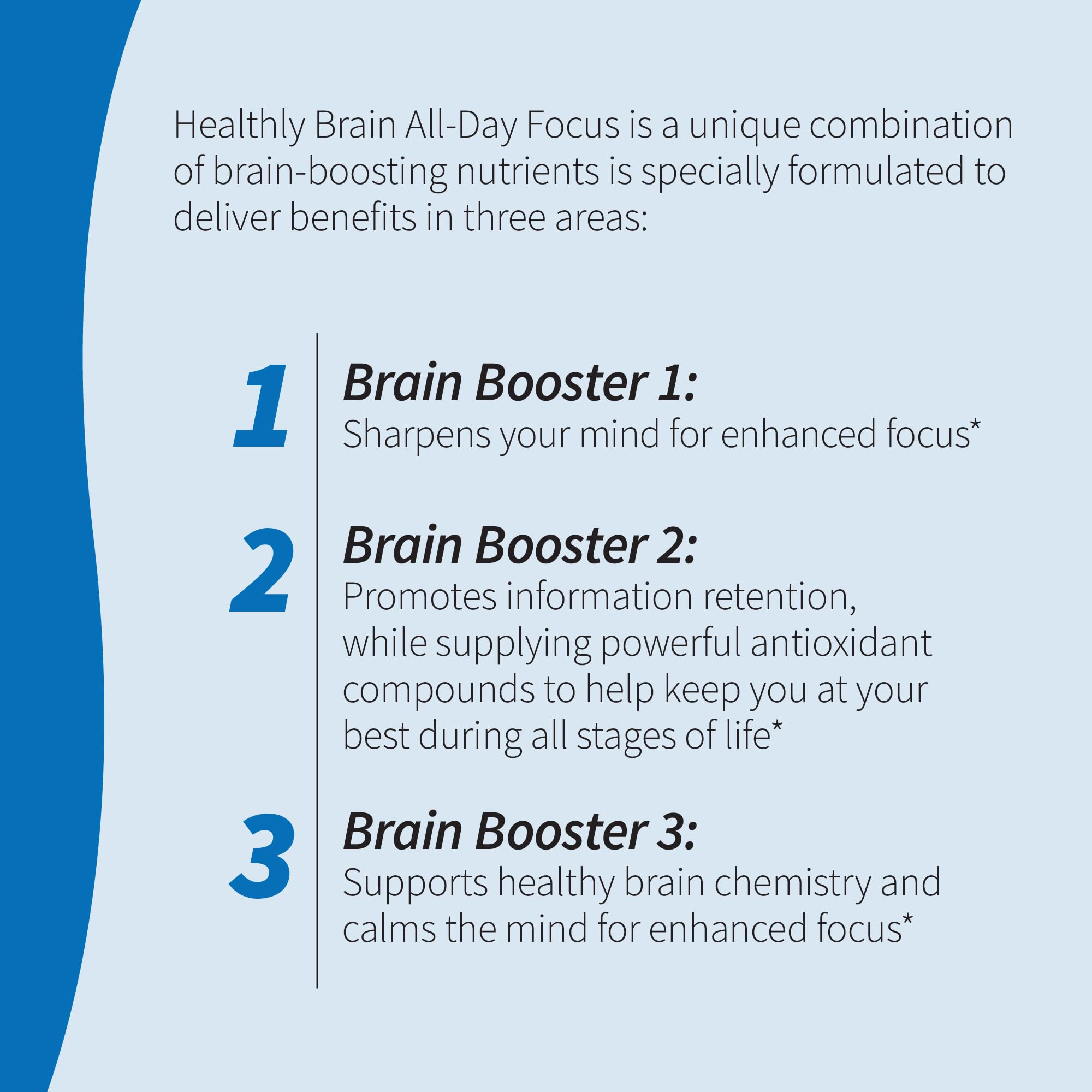 Applied Nutrition Healthy Brain All-Day Focus - 50 Tablets - Powerful 3-in-1 Brain Booster with Turmeric Extract - 25 Servings - TrustMedUSA