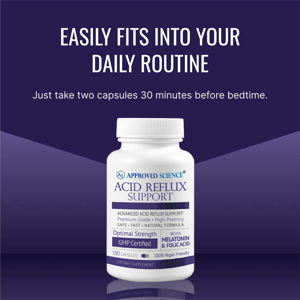 Approved Science® Acid Reflux Support - with Melatonin, Marshmallow Root, L-Taurine -180 Capsules - Vegan - TrustMedUSA