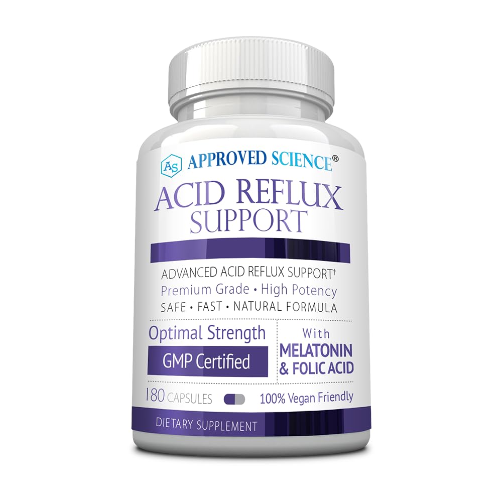 Approved Science® Acid Reflux Support - with Melatonin, Marshmallow Root, L-Taurine -180 Capsules - Vegan - TrustMedUSA