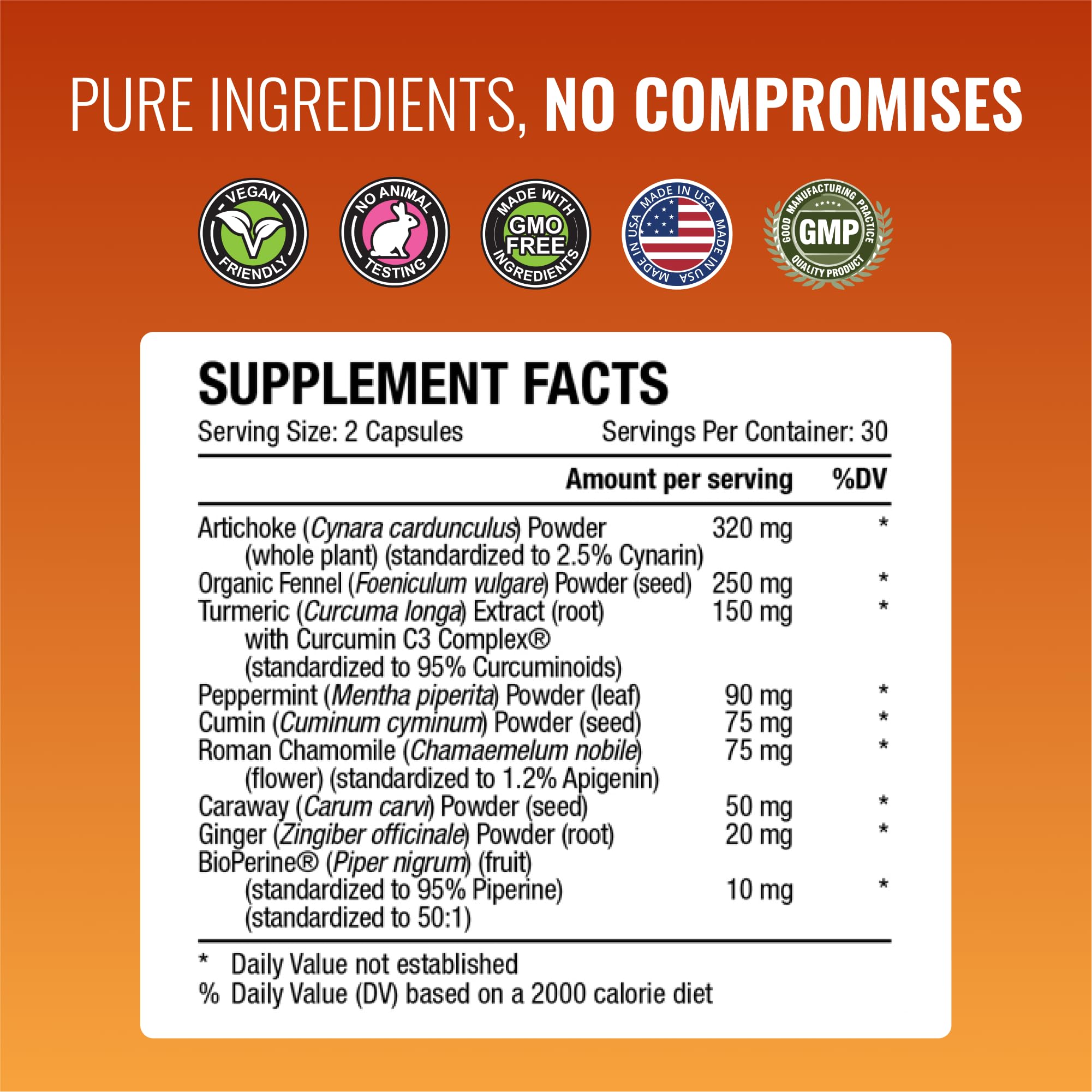 Approved Science® Gaslys™ - Soothe Digestive Tract, Alleviates Gas and Stomach Cramps - Artichoke Powder, Ginger, Fennel Seed - 60 Count - Pack of 1 - Maple Wellness Supplements