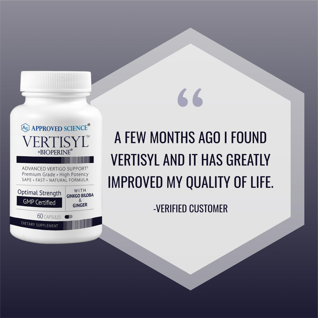 Approved Science VertiSyl - Ginkgo Biloba, Ginger, Vitamin D3, BioPerine - 60 Capsules - 1 Month Supply - TrustMedUSA