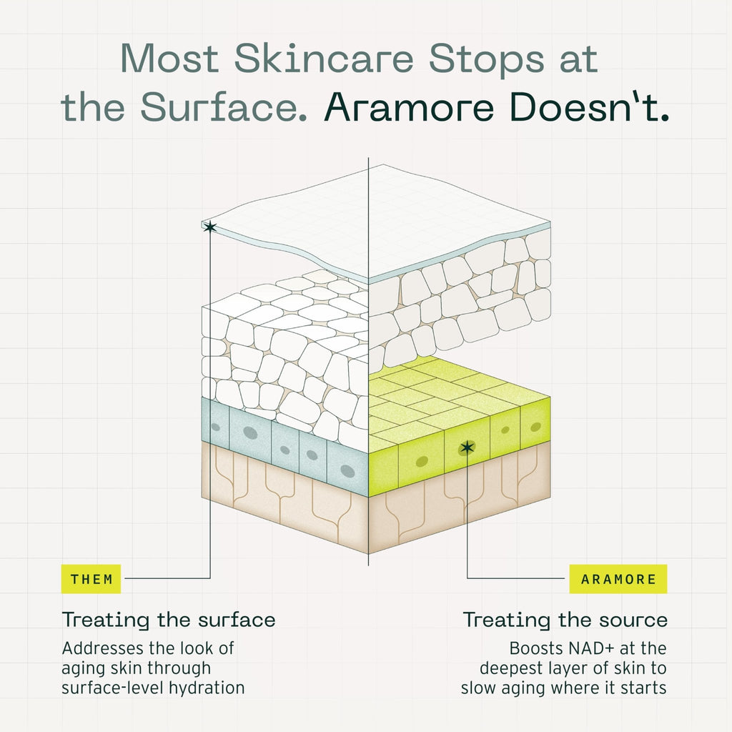 Aramore NAD+ Cell Energizing Skin Care Treatment with Proprietary NAD+ Precursor Complex, Clinically Proven to Target 12 Signs of Aging - 15ml - TrustMedUSA