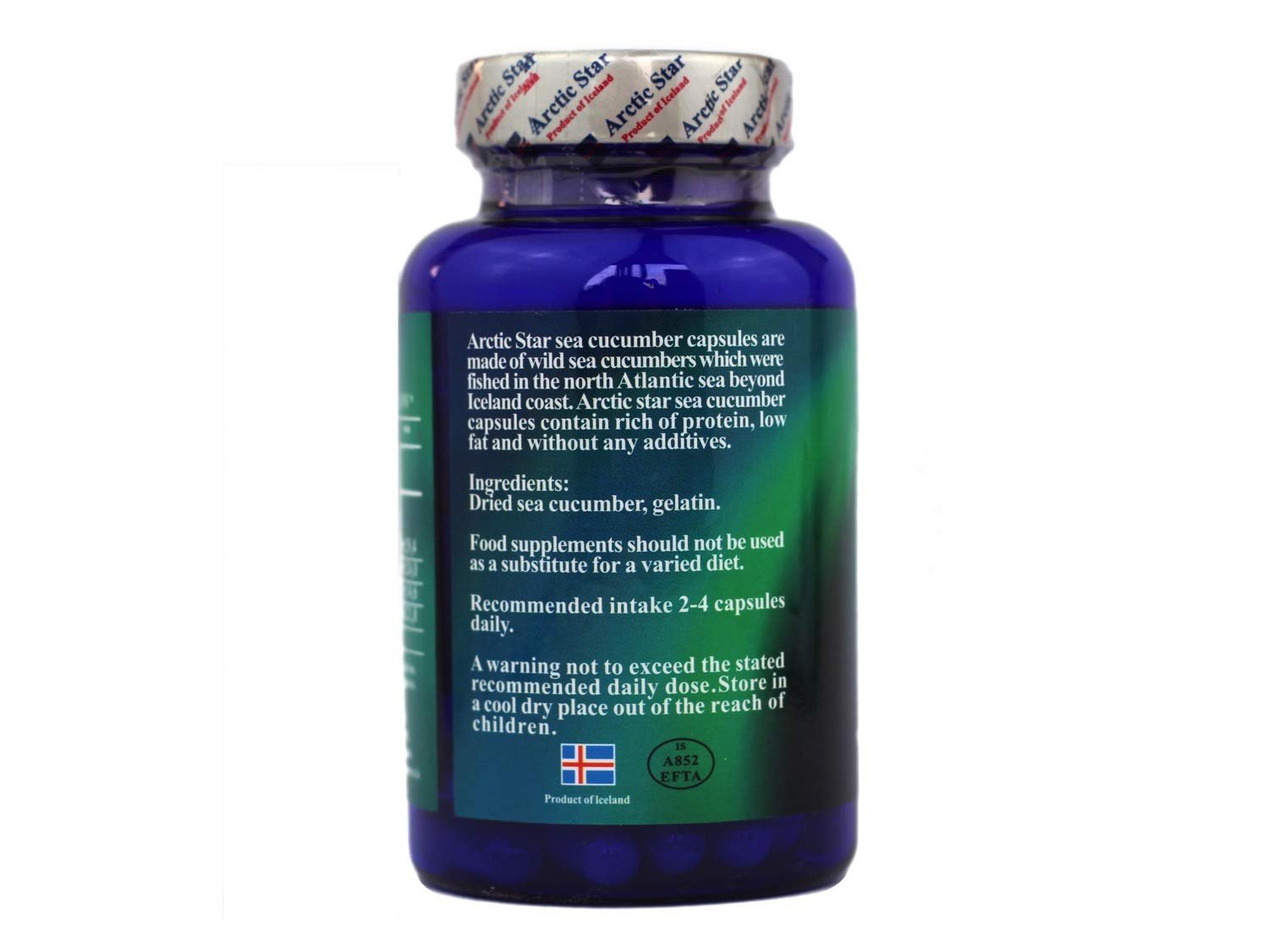 Arctic Star - Sea Cucumber Capsules - Natural Pure Iceland Atlantic Wild Caught Sea Cucumber Extract Supplement Pills - Joint Health t & Immune Health 400mg 80 Capsules/Bottle - TrustMedUSA