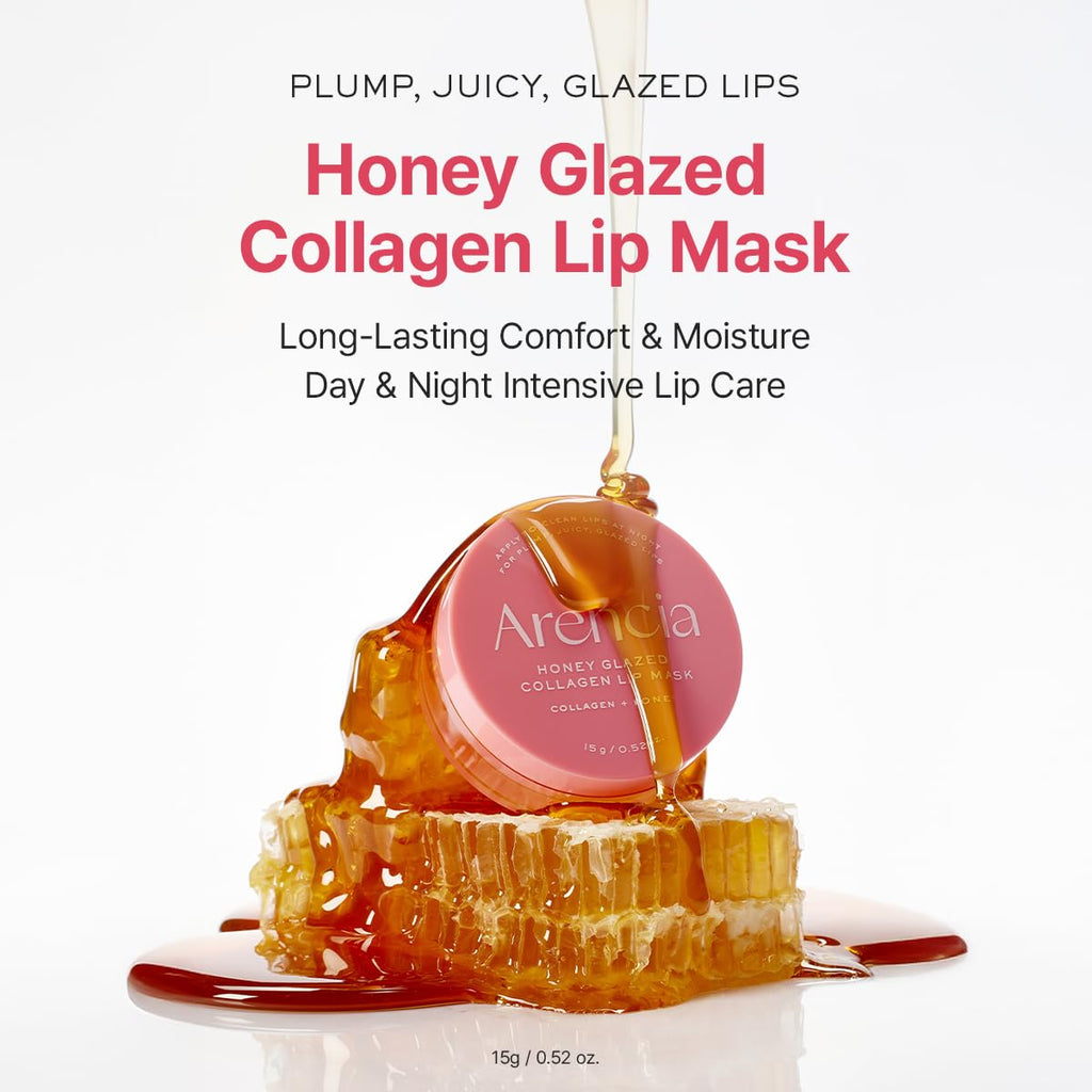 Arencia Honey Glazed Collagen Lip Mask, Overnight Lip Treatment with Collagen and Honey, 0.52 oz - TrustMedUSA