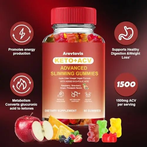 Arevtovis Apple Cider Vinegar Gummies - Boost Energy, Detox & Support Gut Health ACV - TrustMedUSA