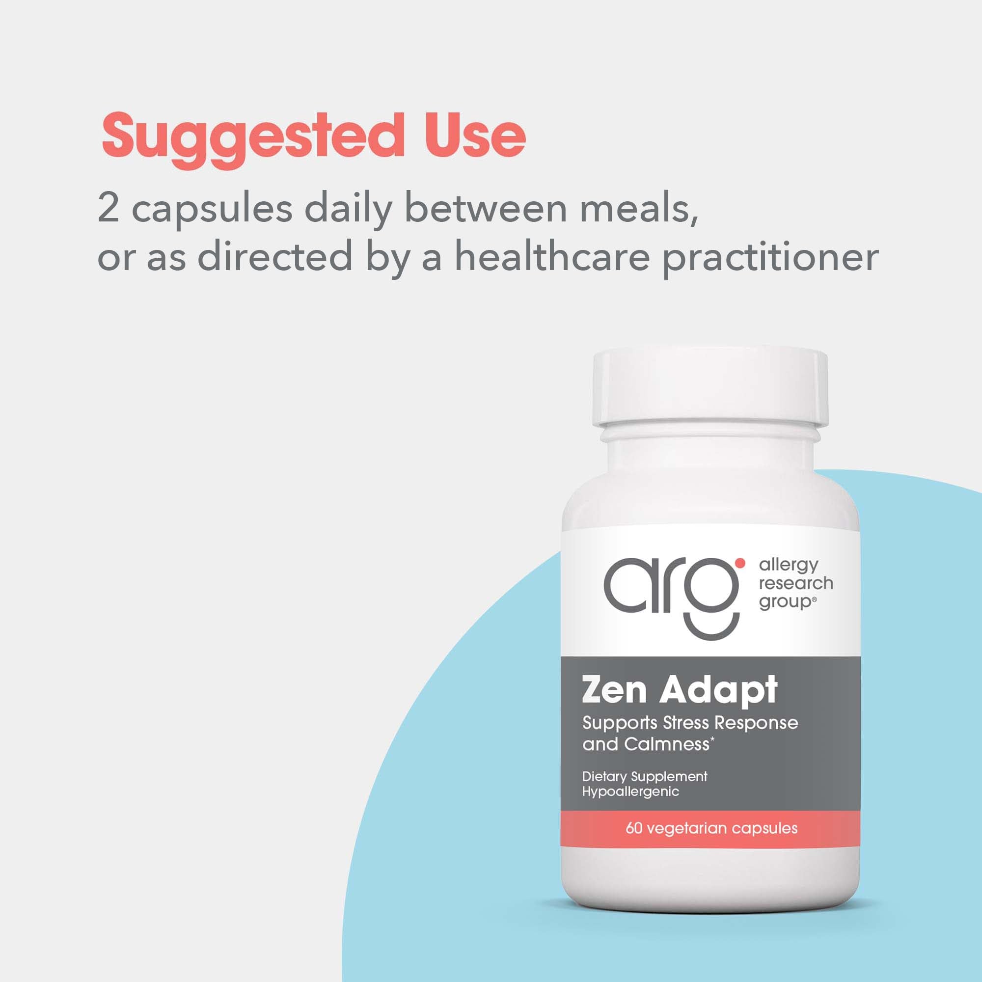 ARG Zen Adapt - 200 mg L-Theanine, 125 mg Ashwagandha & 550 mg GABA - Supports Stress Response and Calmness - Vegetarian Capsules - Hypoallergenic Formula - 30 Servings - 60 Capsules - TrustMedUSA