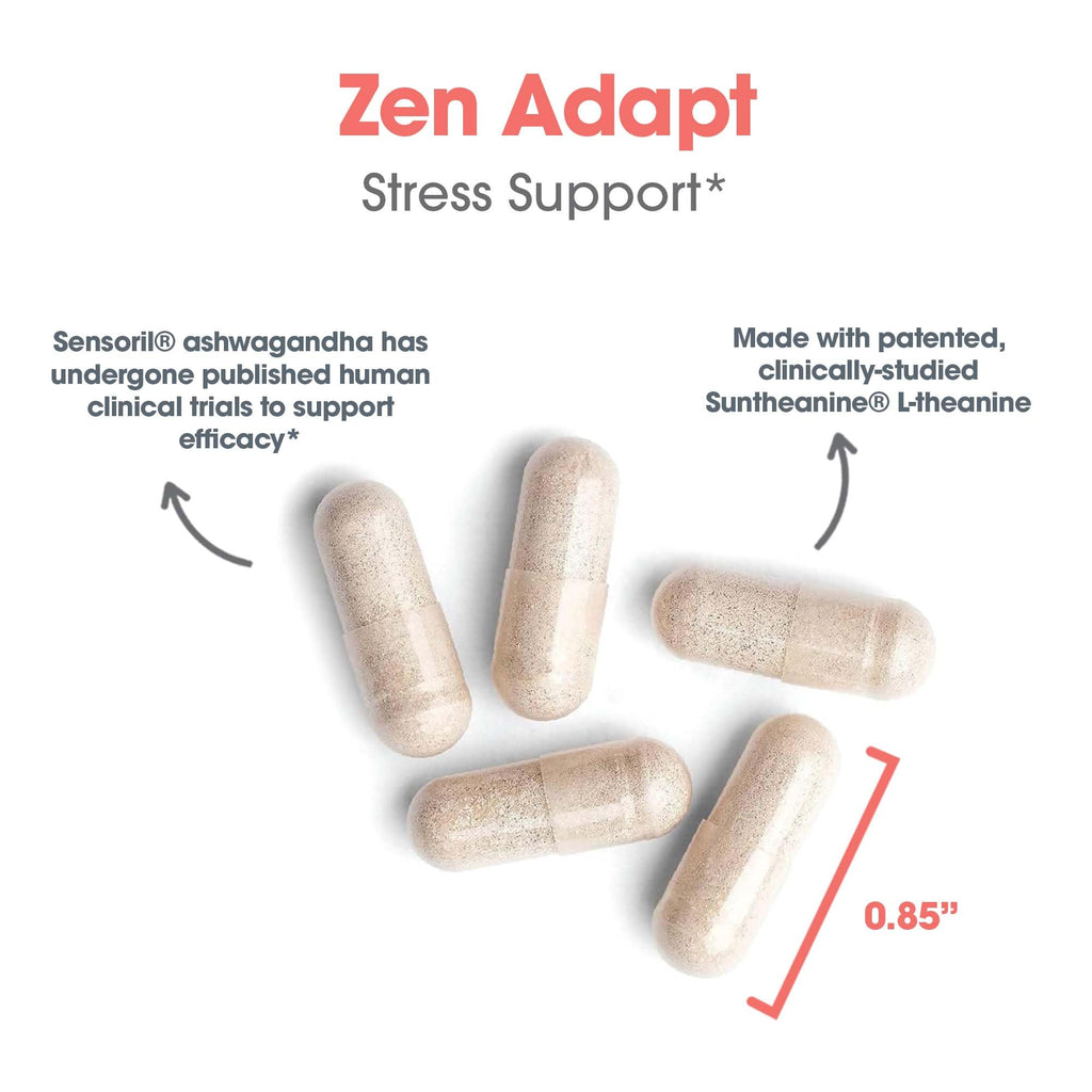 ARG Zen Adapt - 200 mg L-Theanine, 125 mg Ashwagandha & 550 mg GABA - Supports Stress Response and Calmness - Vegetarian Capsules - Hypoallergenic Formula - 30 Servings - 60 Capsules - TrustMedUSA