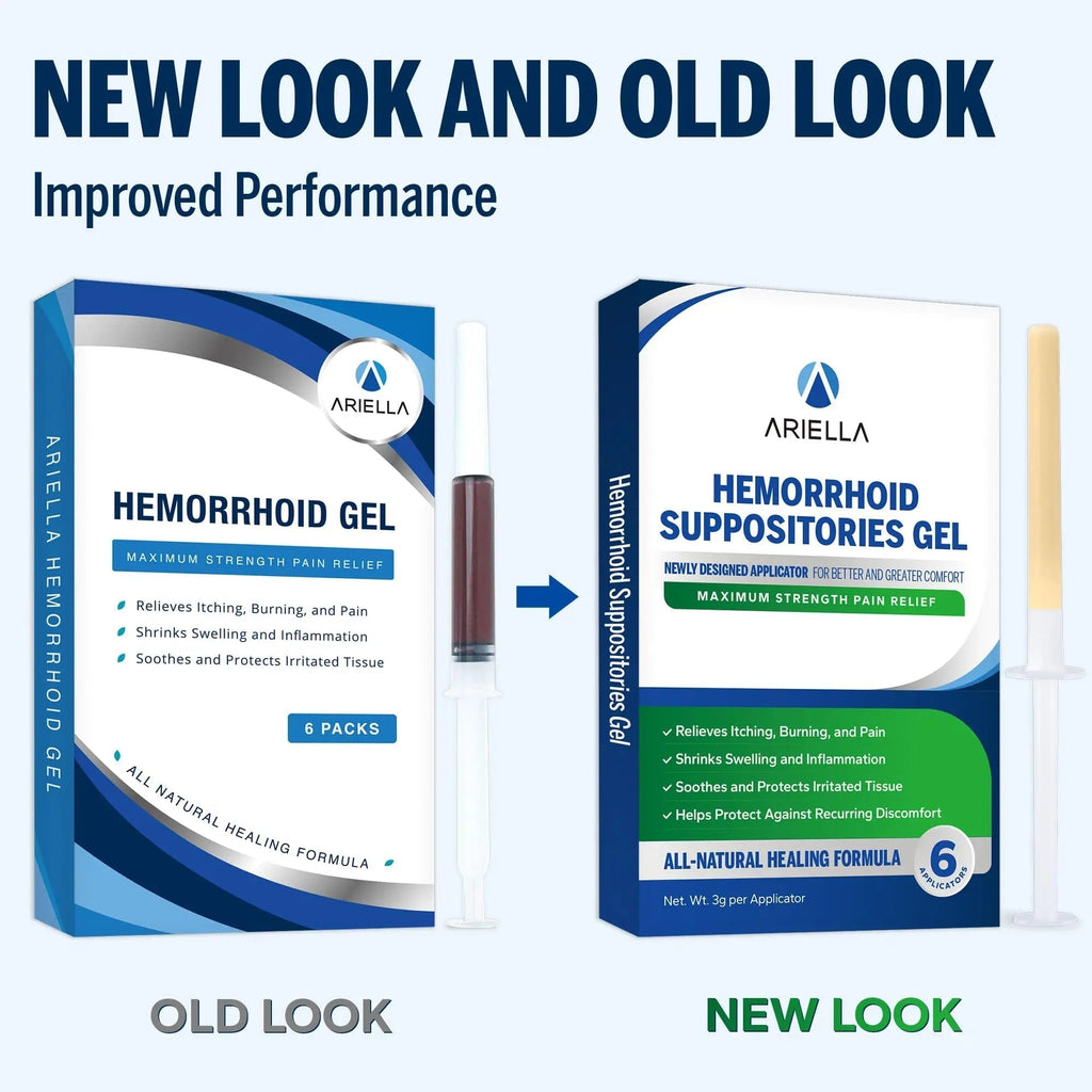 Ariella Hemorrhoid Treatment Suppository Gel: Natural & Herbal - Relieve Itching Burning Discomfort - Internal Relief - New Rounded Applicator - Nighttime Use (Pack of 6) - TrustMedUSA