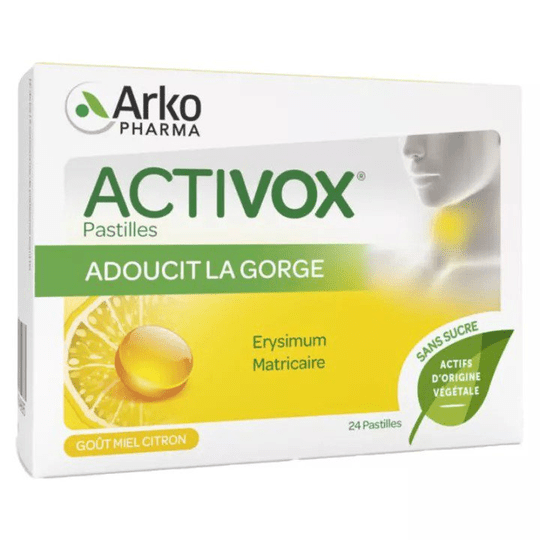 Arkopharma Activox Softens The Throat 24 lozenges - Honey Lemon Flavor - TrustMedUSA