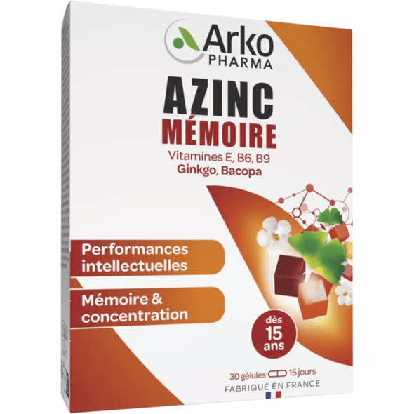 Arkopharma Azinc Mémoire 30 Capsules - TrustMedUSA