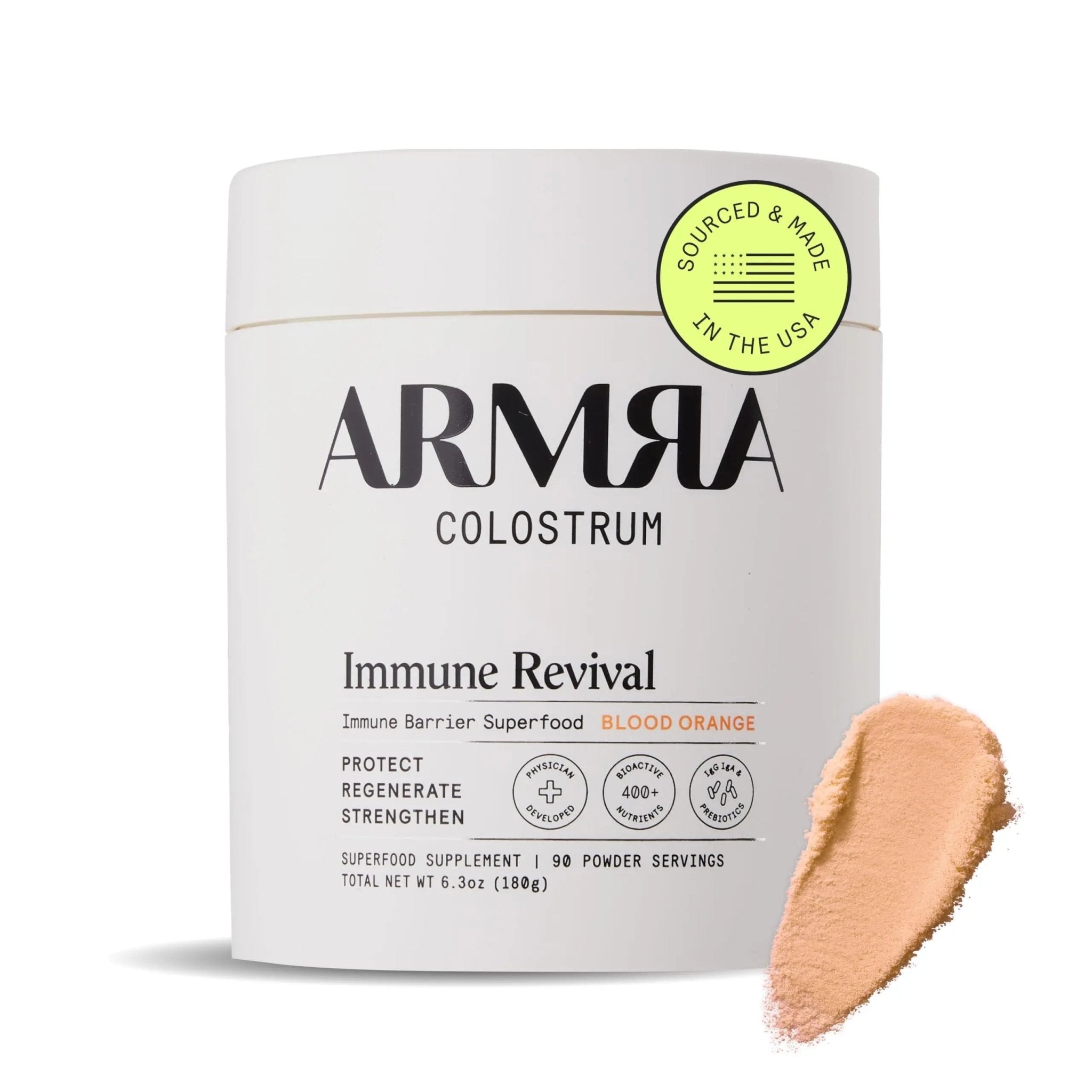 ARMRA Colostrum Powder | Blood Orange | Gut Health & Bloating | Skin & Hair | Immunity | Keto, Gluten & Fat-Free | 90 Servings - TrustMedUSA
