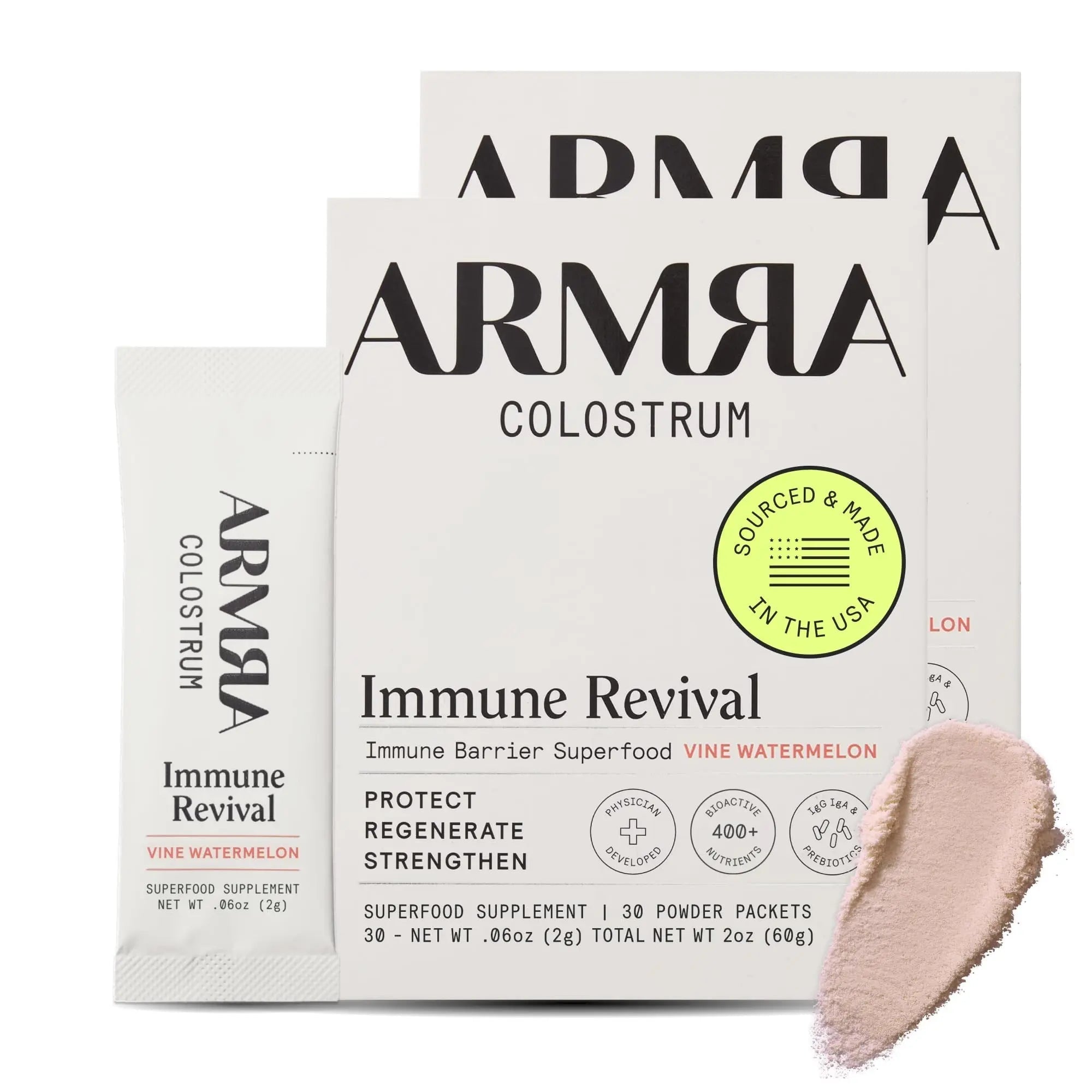 ARMRA Colostrum Powder | Vine Watermelon | Gut Health & Bloating | Skin & Hair | Immunity | Keto, Gluten & Fat-Free | 60 Servings - TrustMedUSA