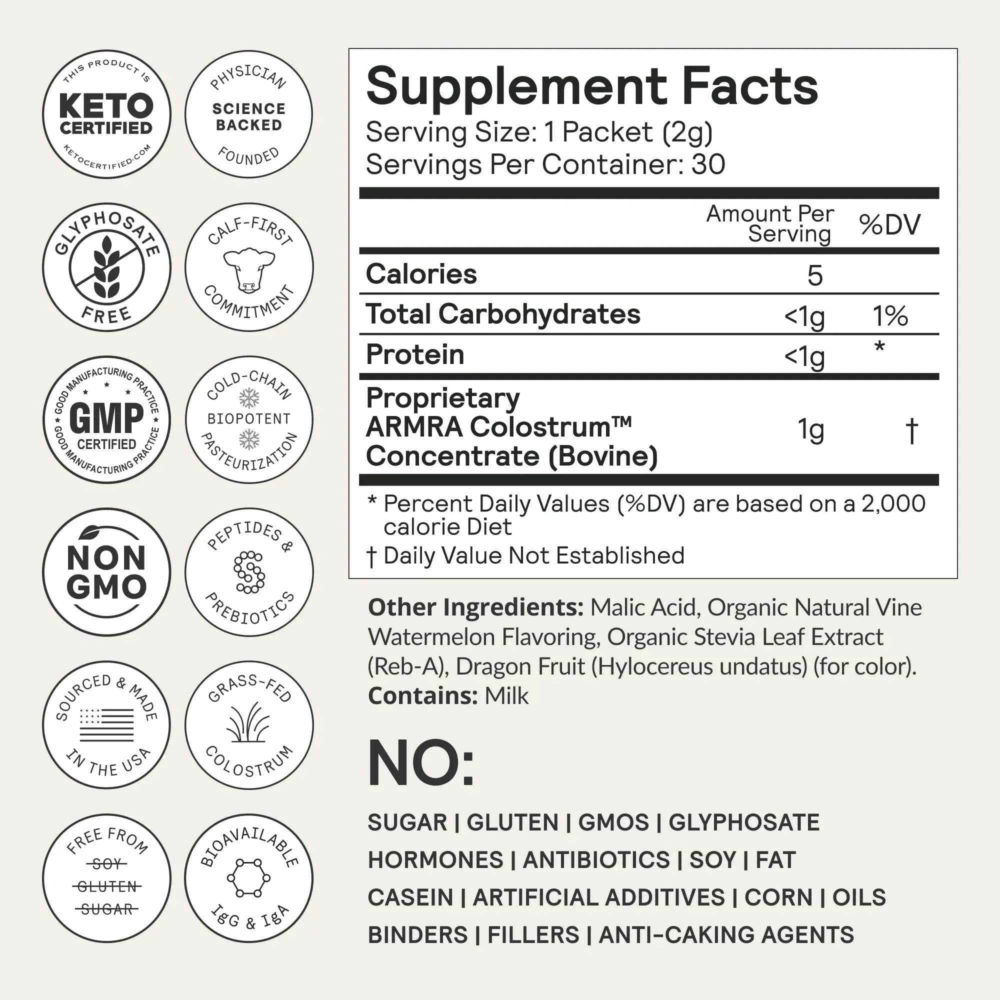 ARMRA Colostrum™ Premium Powder, Grass Fed, Gut Health Bloating Immunity Skin & Hair, Contains 400+ Bioactive Nutrients (Blood Orange, Vine Watermelon, Unflavored Bundle | 180 Servings) - TrustMedUSA