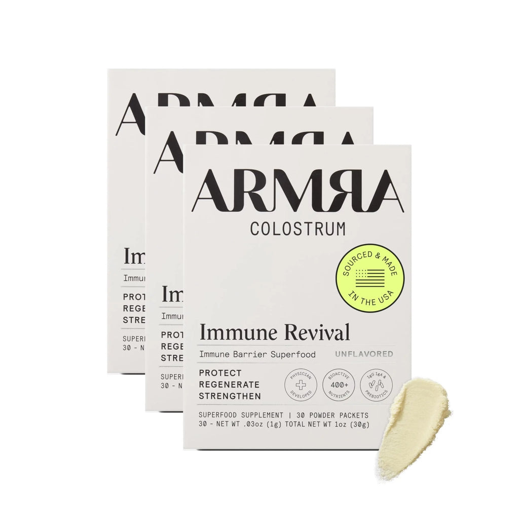 ARMRA Colostrum™ Premium Powder, Grass Fed, Gut Health Bloating Immunity Skin & Hair, Contains 400+ Bioactive Nutrients, Keto, Gluten & Fat Free (Unflavored Bundle | 90 Servings) - TrustMedUSA