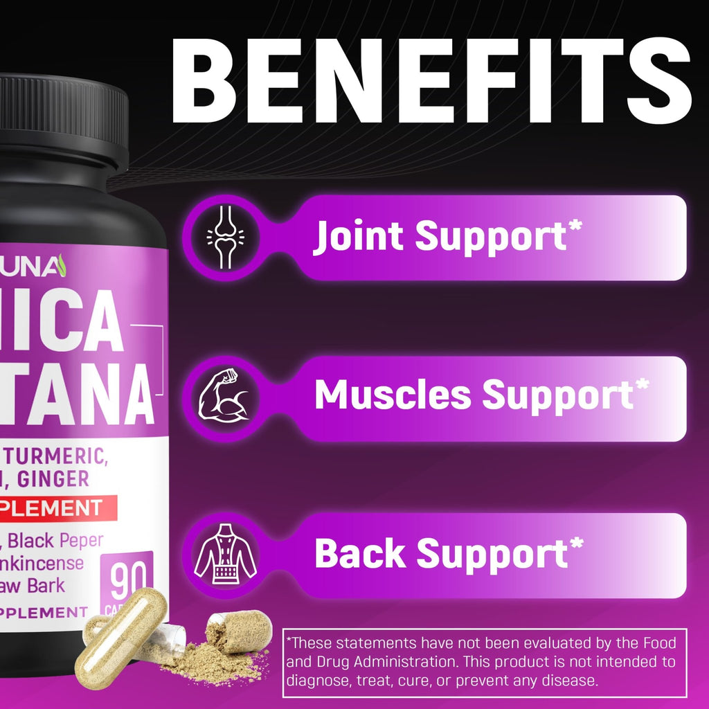 Arnica Capsules with Arnica, Grape Seed, Turmeric and More - 90 Capsules for 3 Months Supply - TrustMedUSA