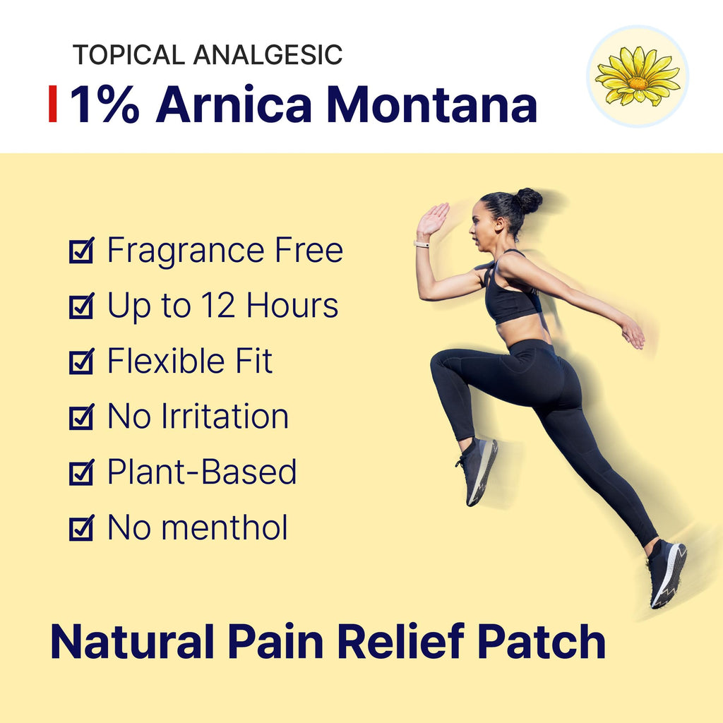 Arnica Hydrogel Pain Relief Patches | Natural Relief for Muscle, Joint, Bruises & Swelling | Flexible, Non-Greasy & Long-Lasting | Great for Back, Knee & Neck Pain (3.9"x4.7", 10, Count) - TrustMedUSA
