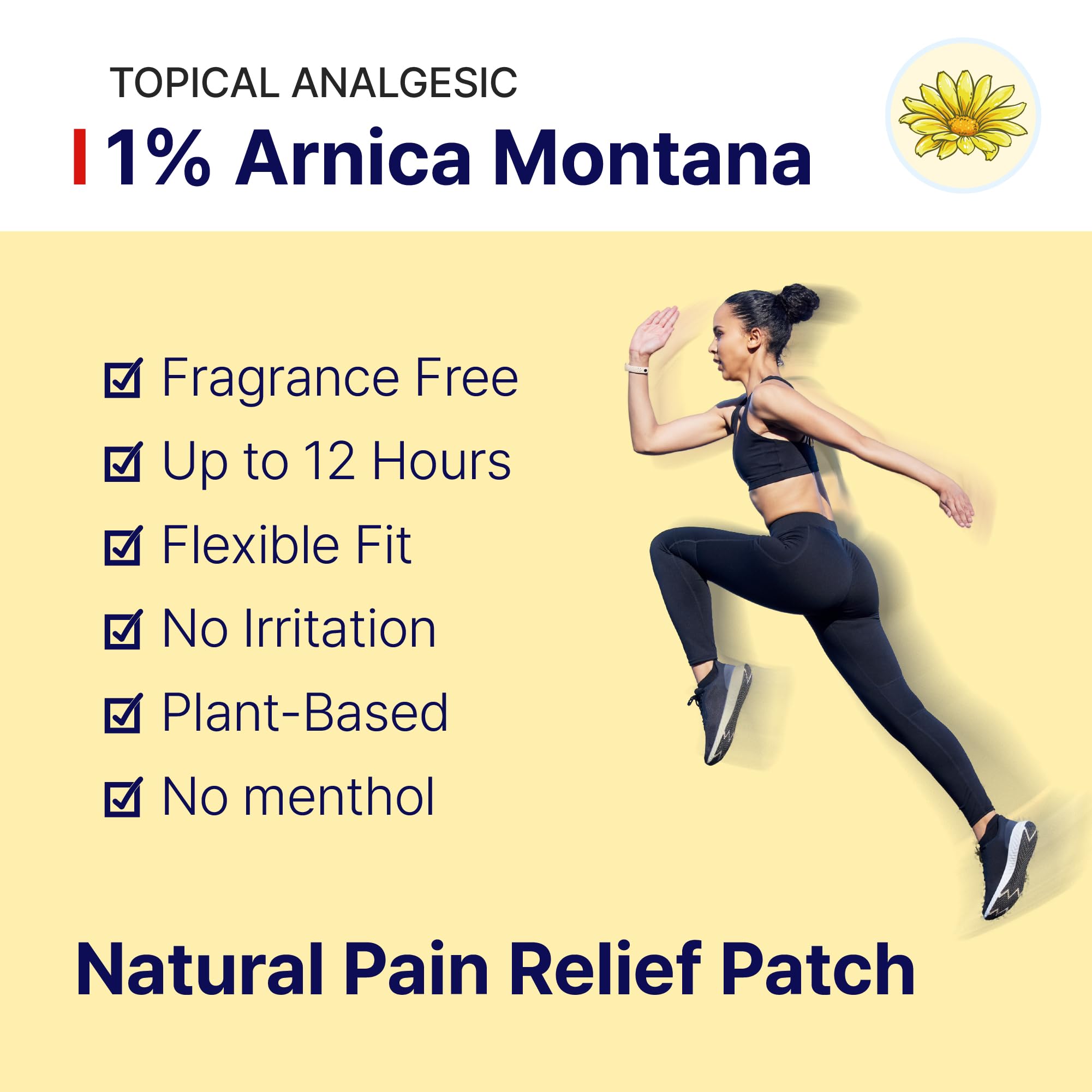 Arnica Hydrogel Pain Relief Patches | Natural Relief for Muscle, Joint, Bruises & Swelling | Flexible, Non-Greasy & Long-Lasting | Great for Back, Knee & Neck Pain (3.9"x4.7", 10, Count) - TrustMedUSA