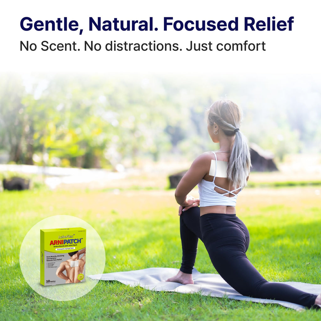 Arnica Hydrogel Pain Relief Patches | Natural Relief for Muscle, Joint, Bruises & Swelling | Flexible, Non-Greasy & Long-Lasting | Great for Back, Knee & Neck Pain (3.9"x4.7", 10, Count) - TrustMedUSA