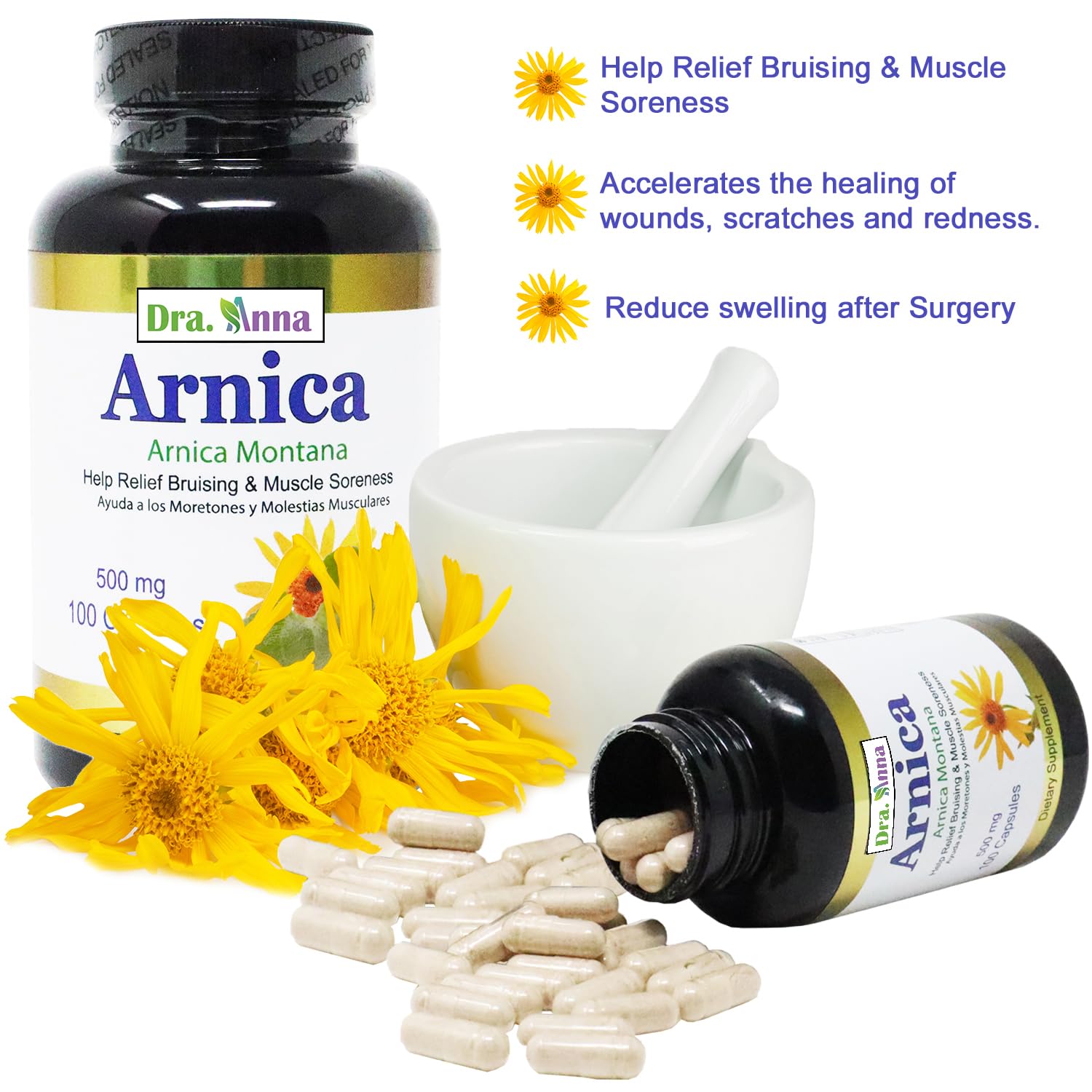 Arnica Montana Capsules 500mg 100 Capsules - TrustMedUSA