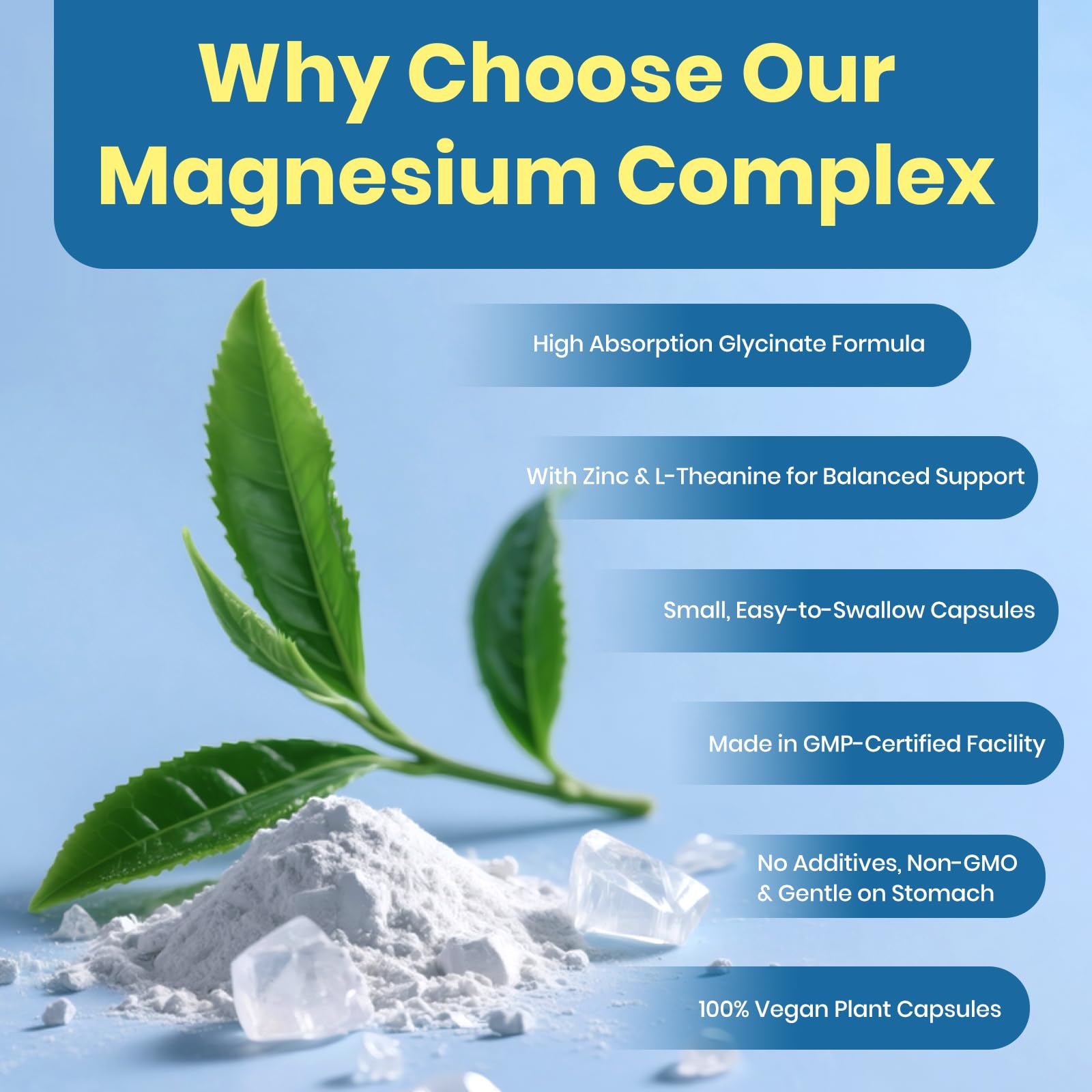 AROFUM Magnesium Glycine 200 mg, with L-theanine and Zinc Glycine – Magnesium Supplement to Help Soothe Emotions, Balance Stress, and Promote restful Sleep – Non-GMO Vegan Capsules, 120 Capsules - TrustMedUSA