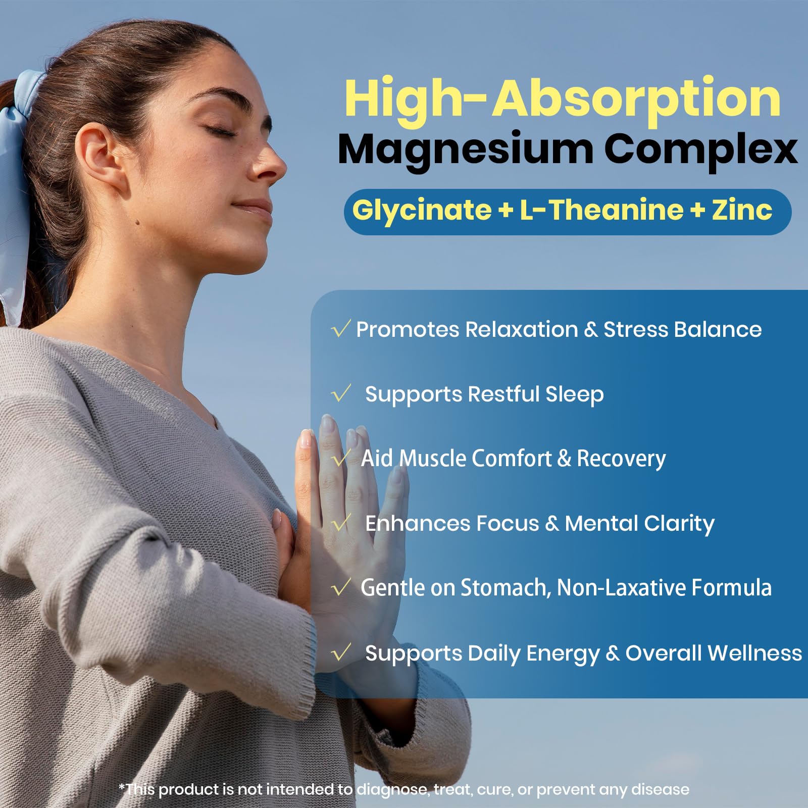 AROFUM Magnesium Glycine 200 mg, with L-theanine and Zinc Glycine – Magnesium Supplement to Help Soothe Emotions, Balance Stress, and Promote restful Sleep – Non-GMO Vegan Capsules, 120 Capsules - TrustMedUSA